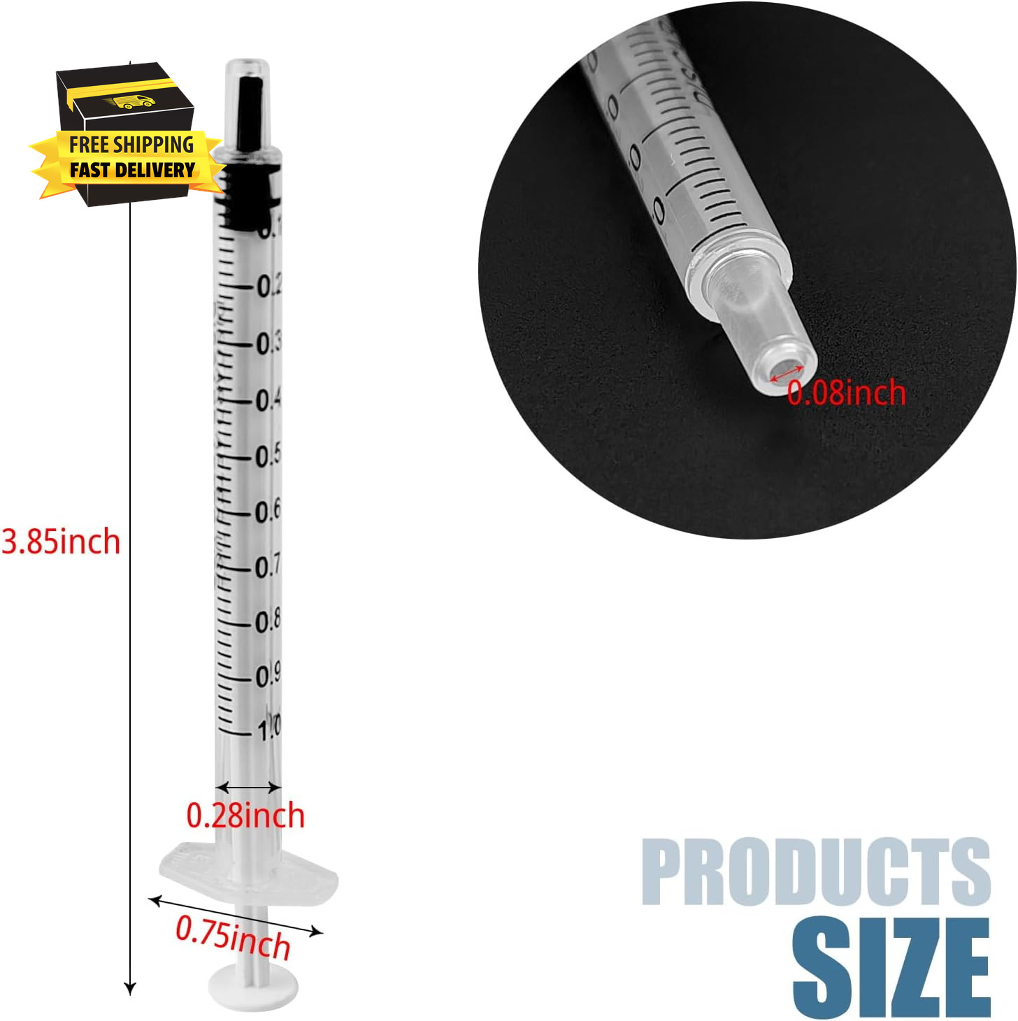 5 Pcs Syringes without Needle, 1Ml Plastic Syringe Syringe for Liquid, for Scien