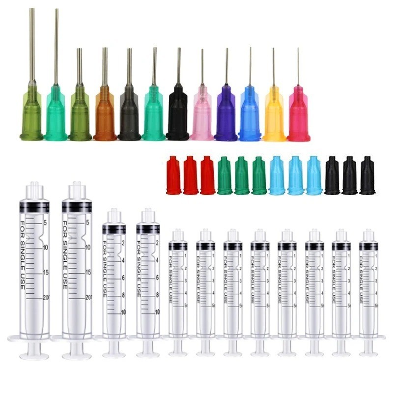 20-65Pack Syringes with 14ga-25ga Blunt Tip Needles With Syringe Caps and Needle