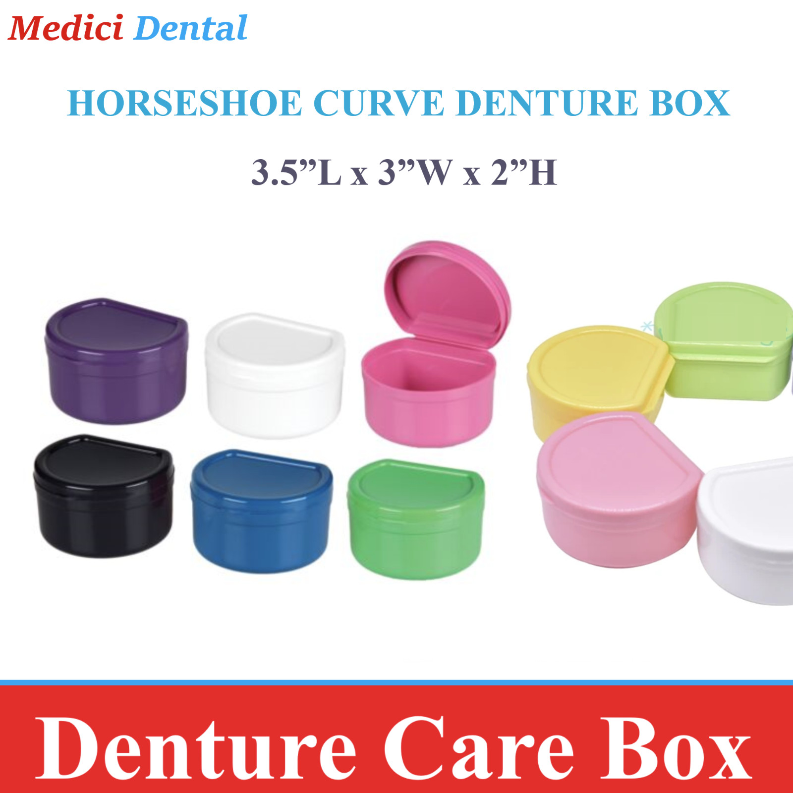 Denture Care Retainer Box with Tray Denture Toothbrush with Rinsing Basket