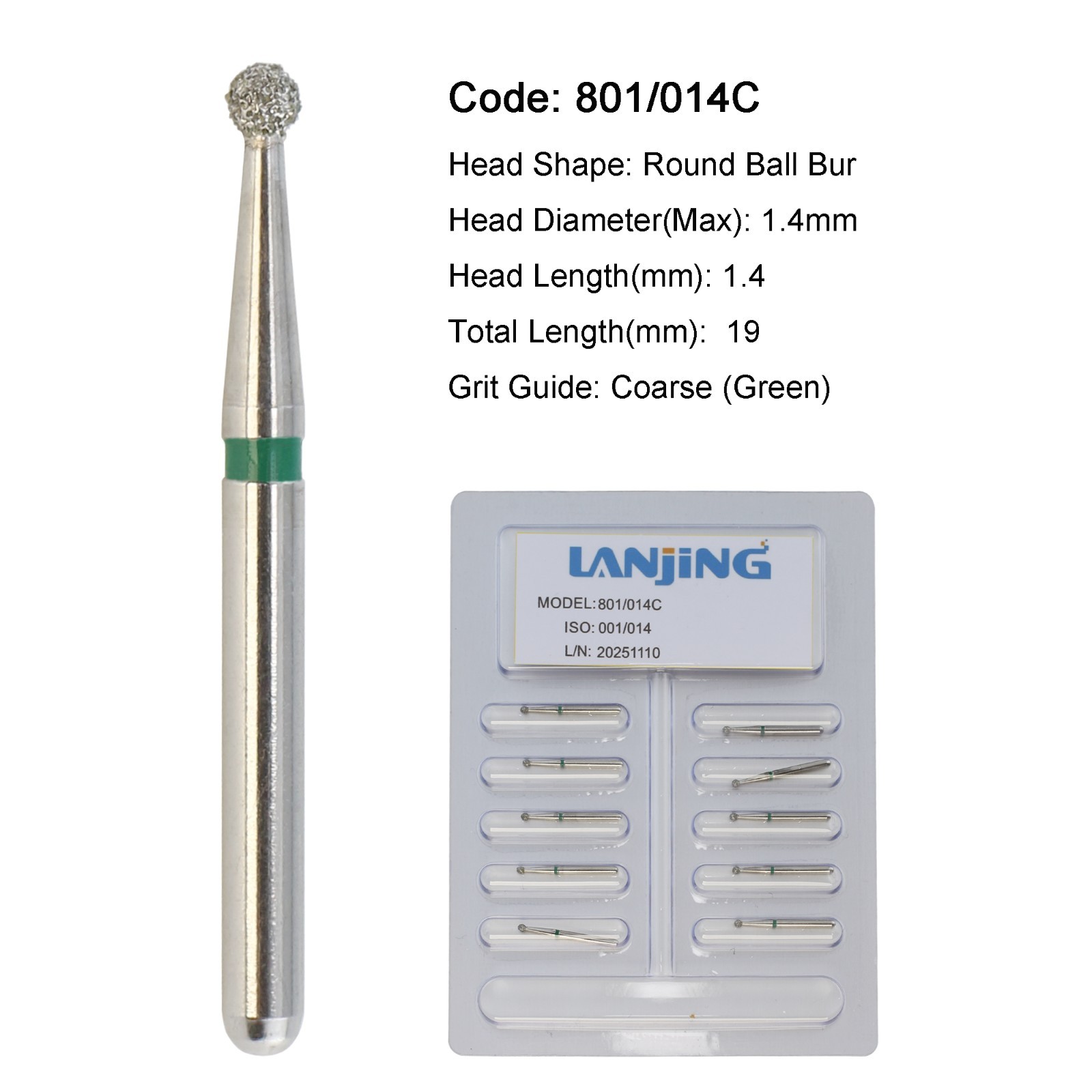 WAVE Dental Carbide Burs Diamond Bur Round FG 2 4 5 6 8 Friction Grip High Speed