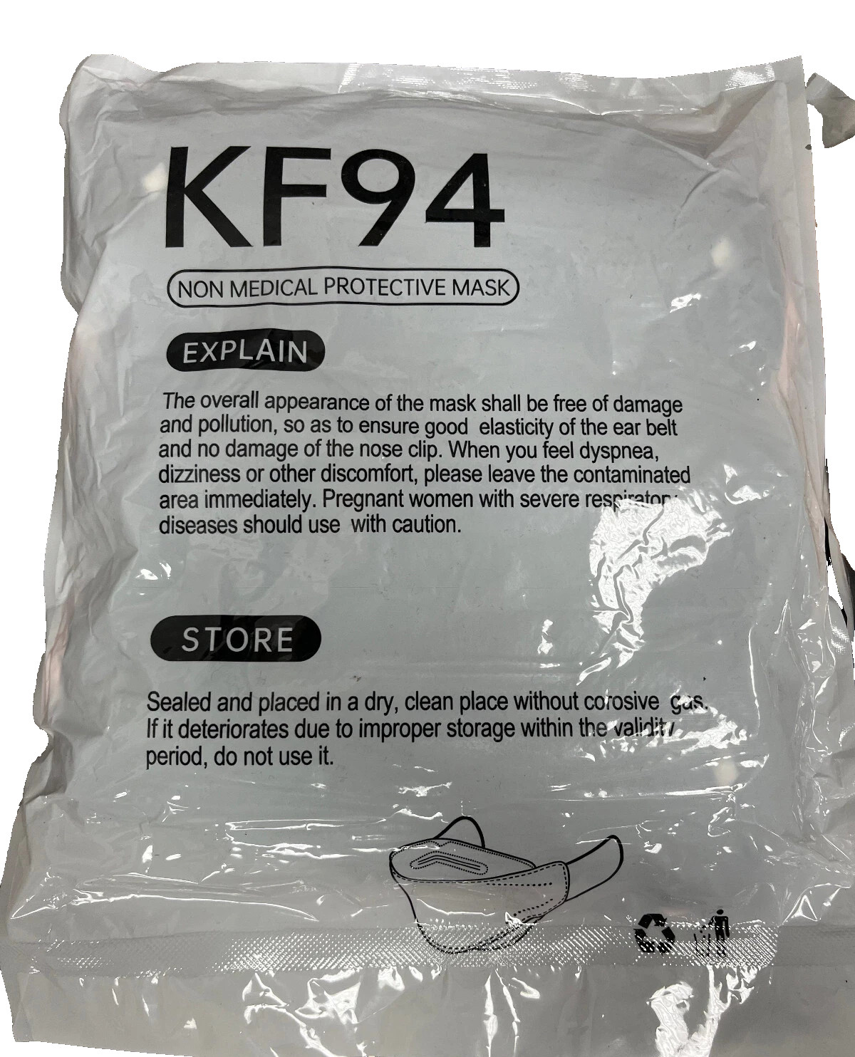 120 PC – KF94 Protective Face Mask Adult Multicolor Non-Medical – NEW – SEALED