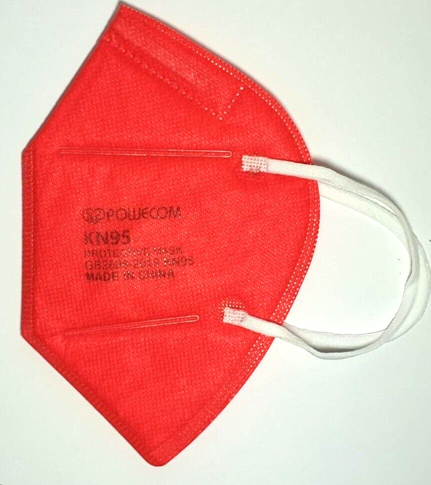Powecom Red KN95 Improved Standard GB2626-2019 Protective Face Mask 10 Per Bag