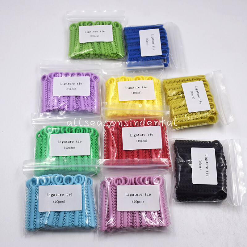1040 Pcs/Pack Dental Orthodontic Ligature Ties Elastic Rubber Bands 37 Colors