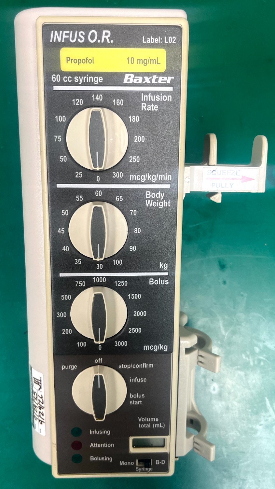 Bard/Baxter INFUS O.R. Pump Refurbished, Patient Ready, and 1 Year Warranty