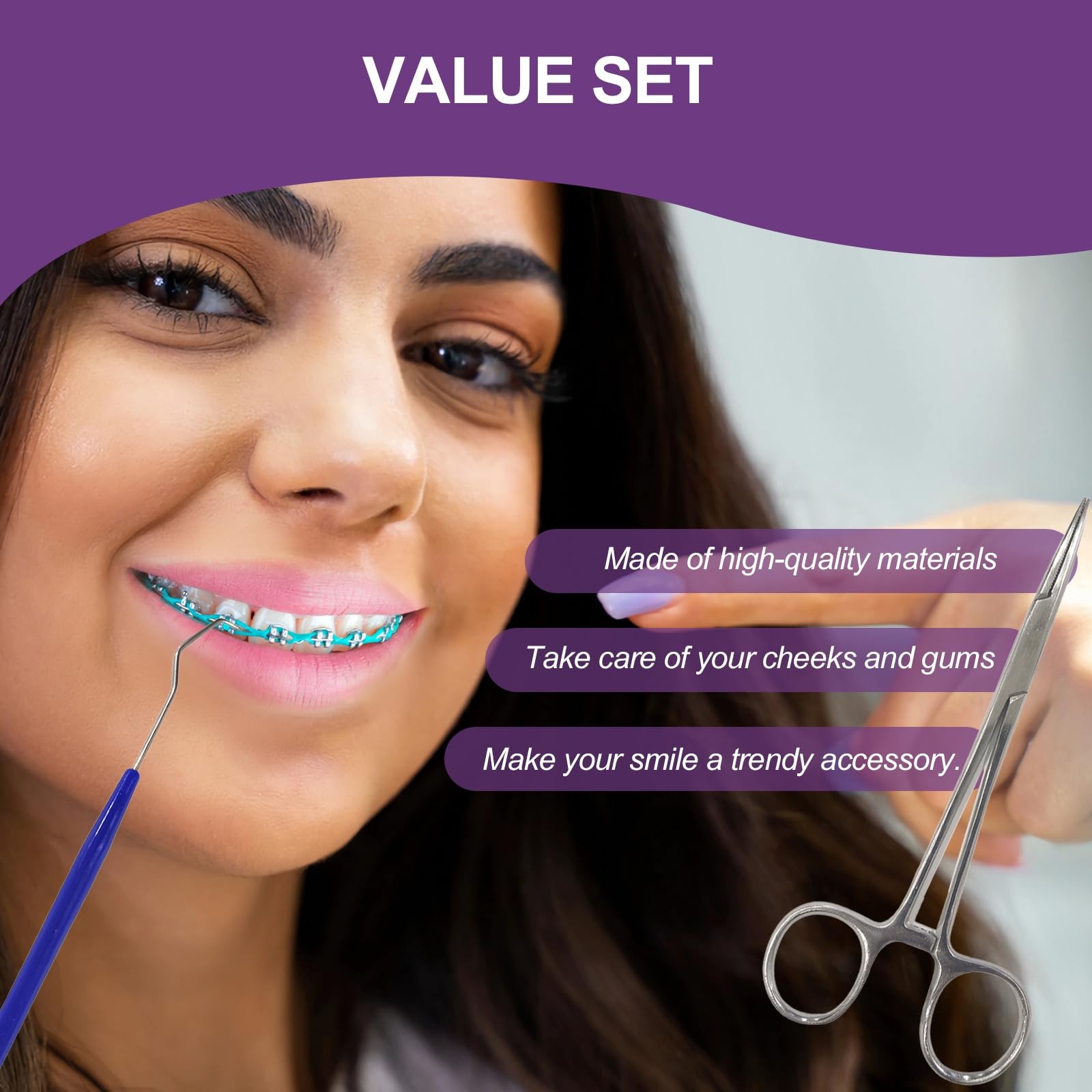 24 Pieces Colorful Power Chain Set (Continuous) for Braces, Fashion colorful