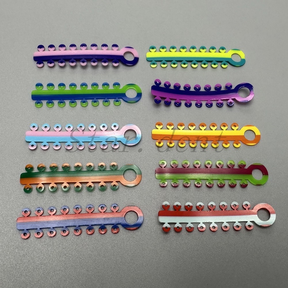 Dental Orthodontic Elastic Ligature Rubber Ties Bands Braces Single/Double Color