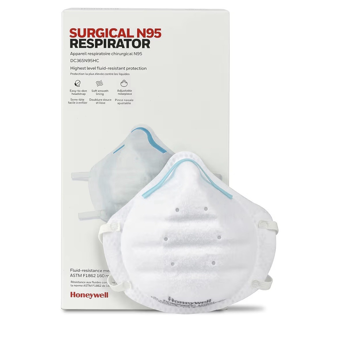Honeywell Surgical N95 Respirator (DC365N95HC) 1 box 20 mask total
