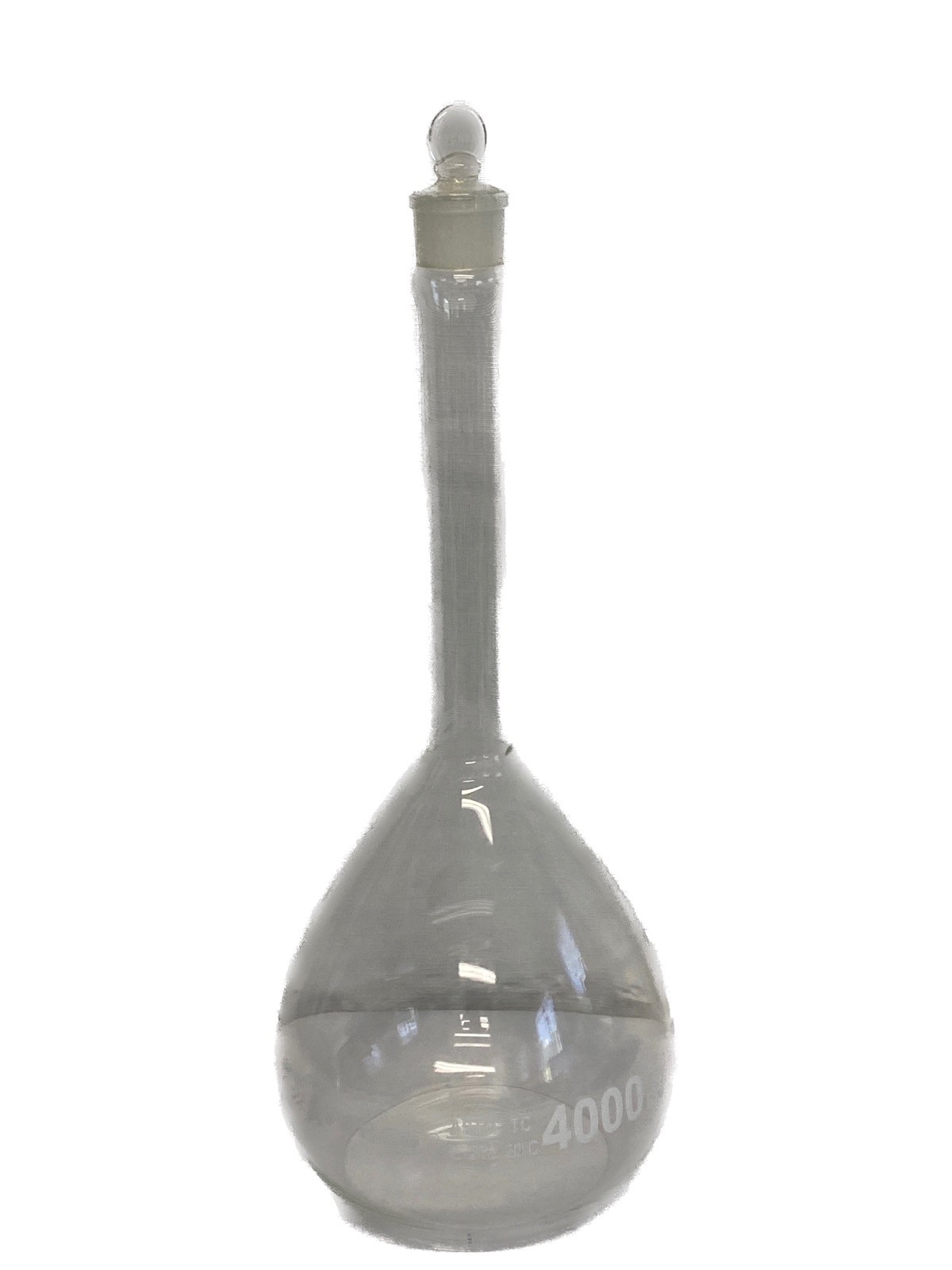 AVANTOR VWR Glass 4000mL 4L Class A Volumetric Flask #38 Stopper B