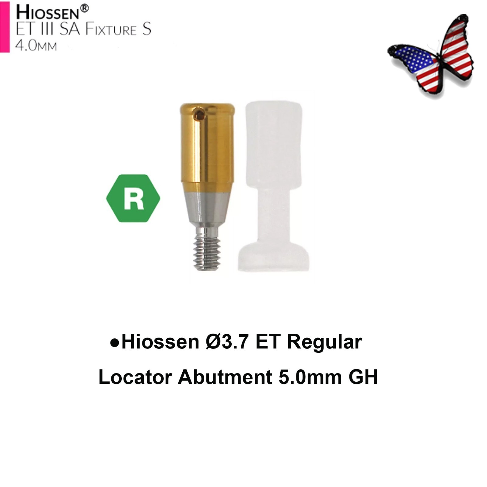 US Locator Overdenture Abutment & Male Cap Inserts Kit for Hiossen R/M Platform