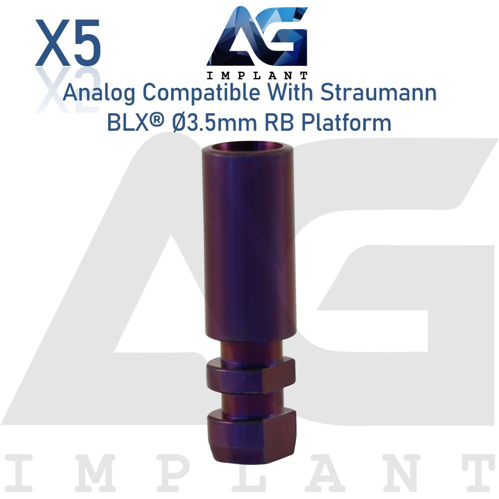 5 Straumann BLX® Compatible Dental Fixture Analog 3.5mm Titanium RB Platform
