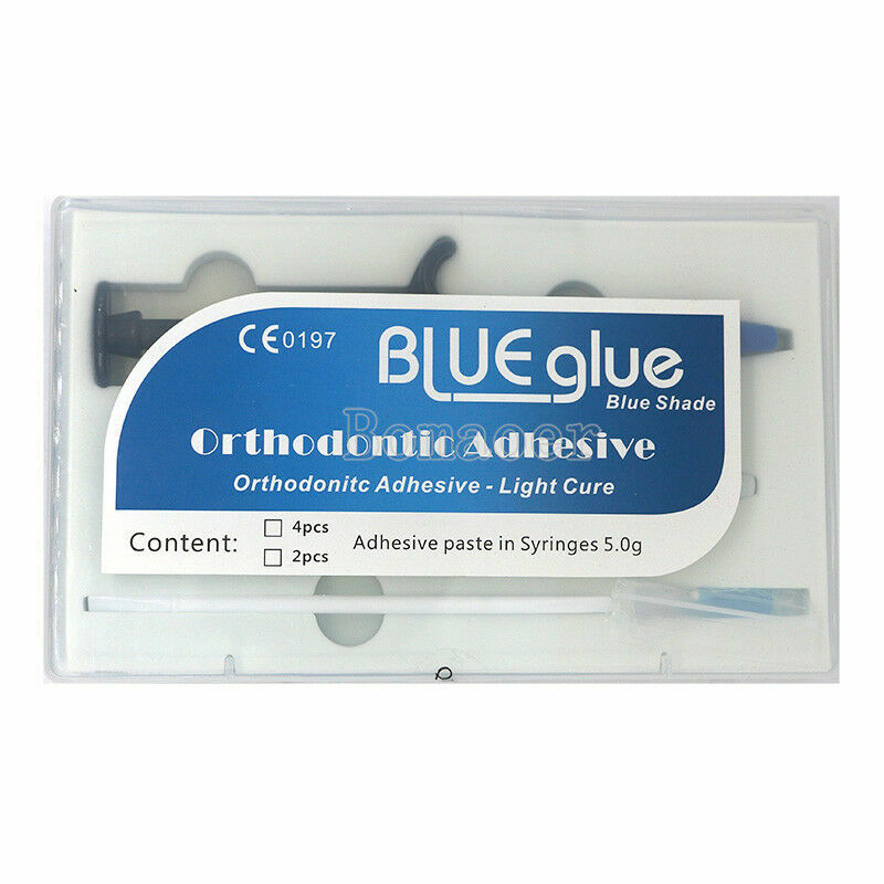 CE Dental Orthodontic Adhesive Curing Light Adhesive paste in syinges blue glue