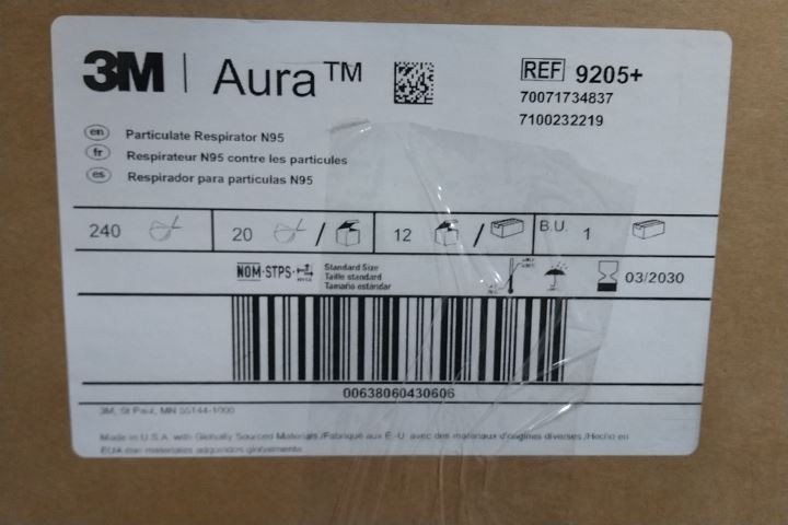 3M 9205+ 240 Pk Universal Size White Disposable Respirator