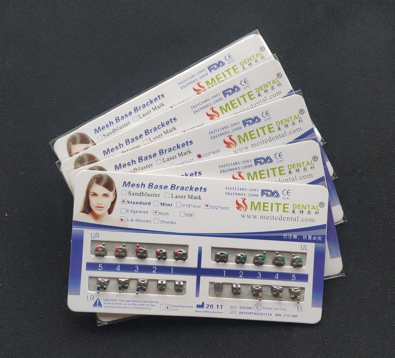 10 Packs Dental Orthodontic Metal Bracket Braces Standard Roth MBT Mesh Base