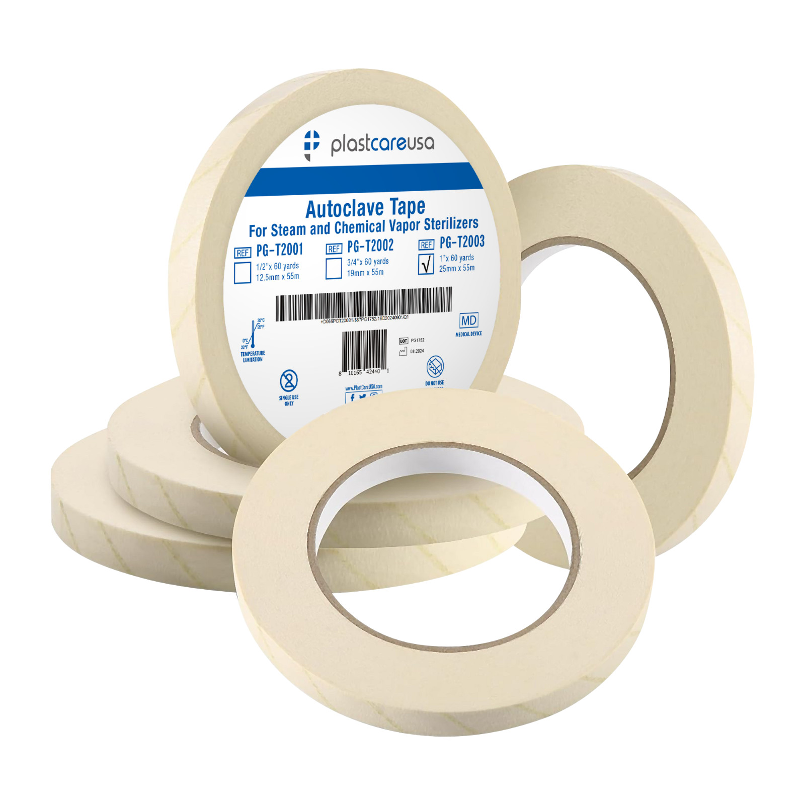 Autoclave Tape 1″ x 60 Yards, Sterilization Indicator Roll for Steam Chemical