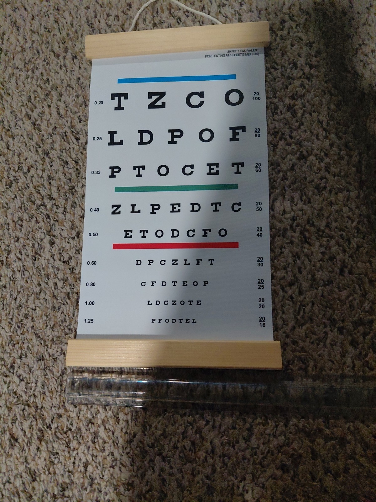 15in X 8 In Cloth Hanging Eye Chart