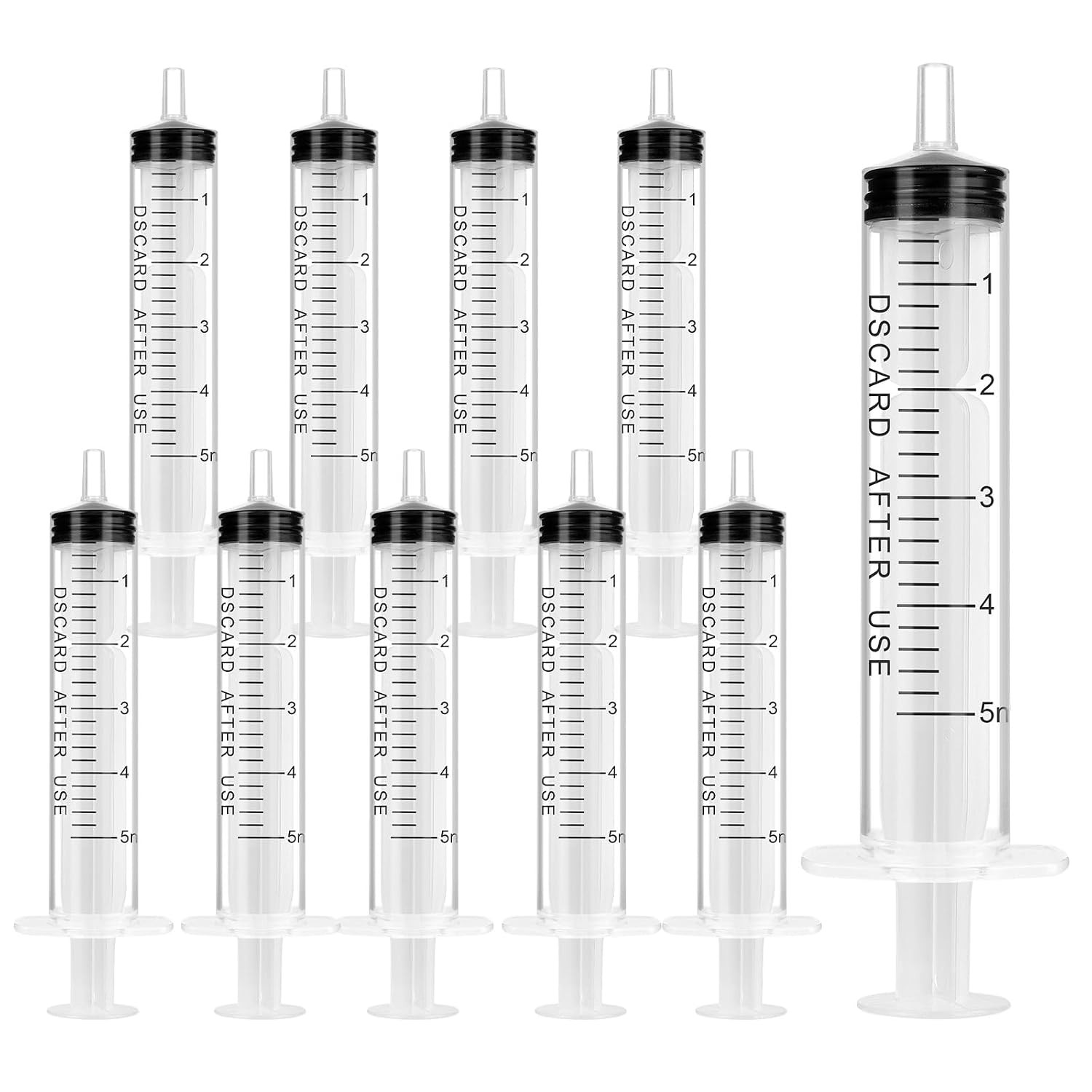 1/5/10 Ml Syringe No Needle, Plastic Liquid Dispenser for Crafts, Pet Feeding