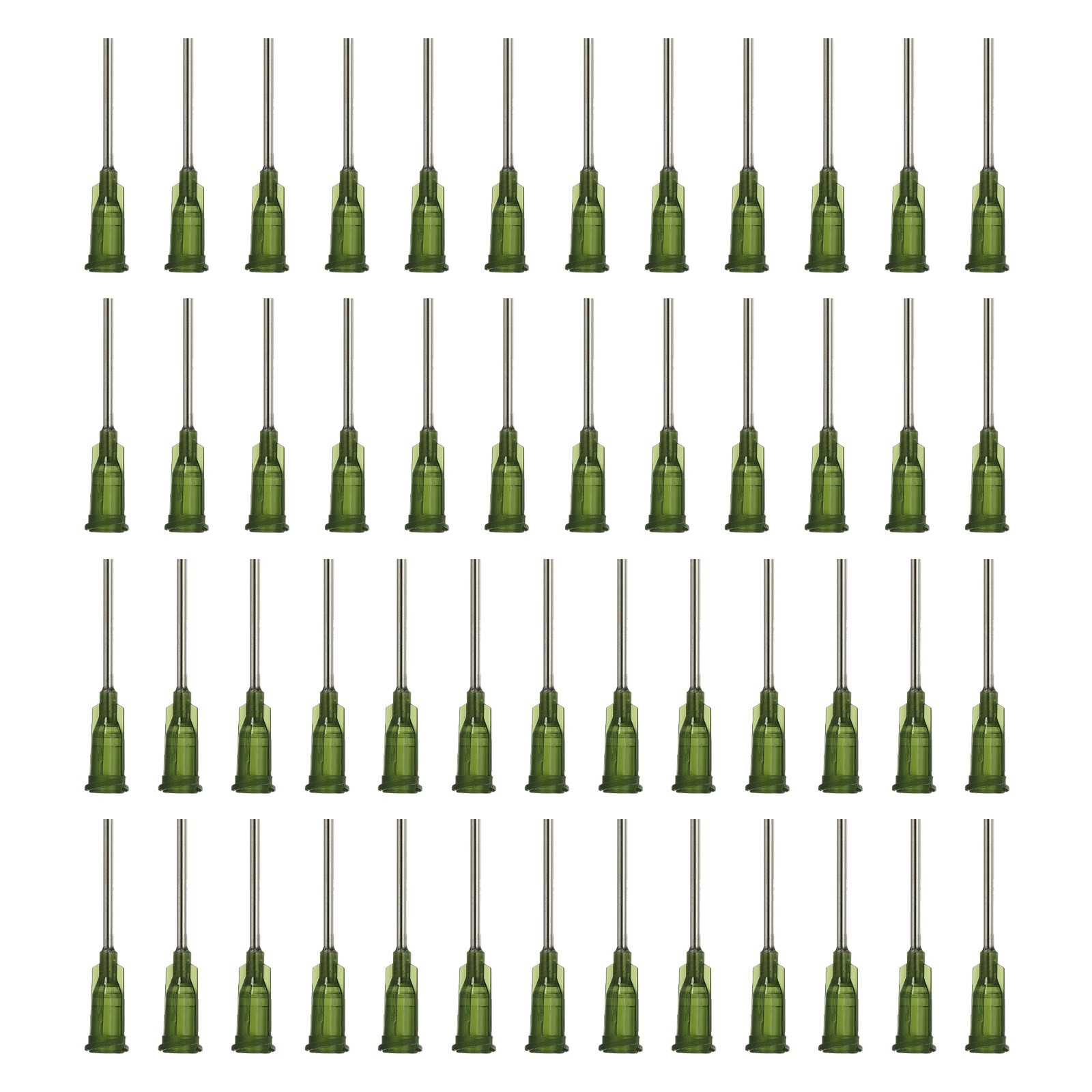 100 Pcs 0.5″ 14G Blunt Tip Dispensing Needles Olive Green