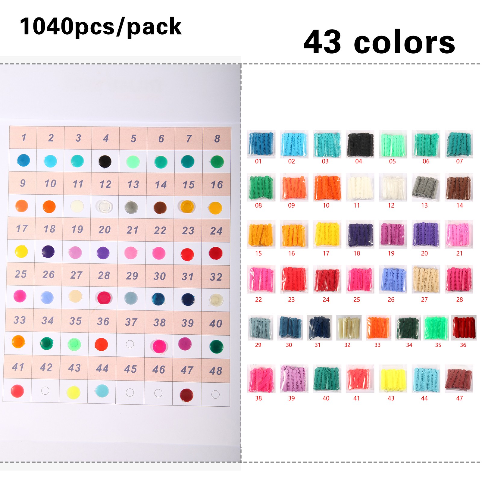 1040 Orthodontic Ligature Ties Elastic Rubber Band Ligadura Ortodoncia Bracket