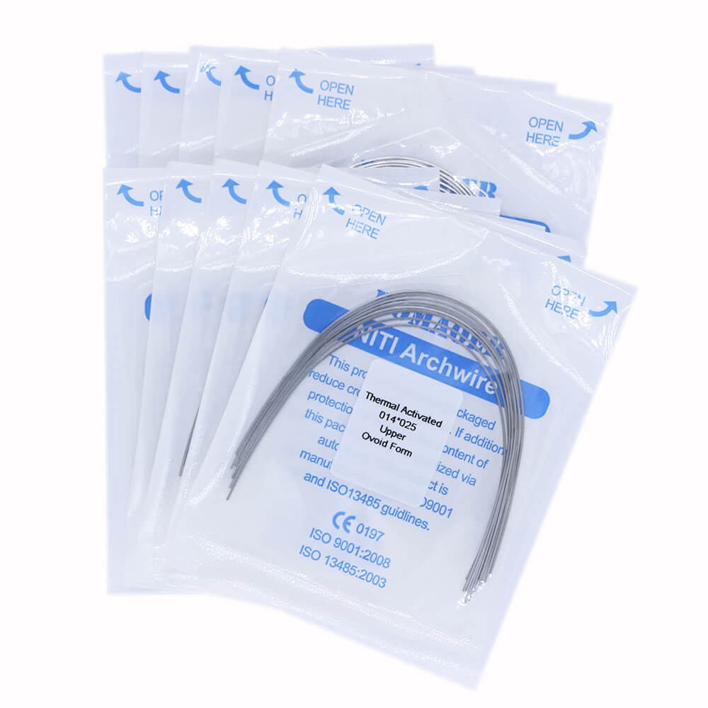 100×Dental Orthodontic Niti Thermal Activated Rectangular Arch Wires 14×25 Upper