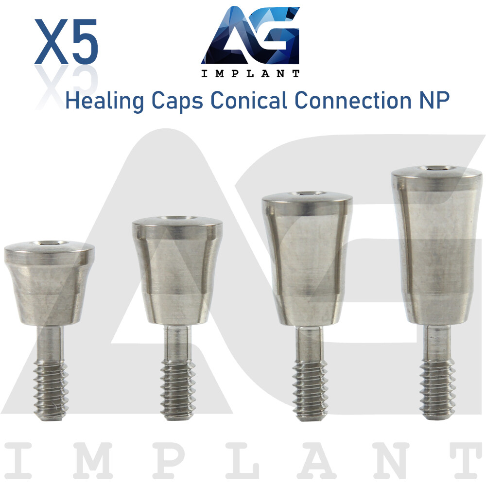 5 Healing Cap Conical Connection NP Titanium Dental 2.25mm Fit Nobel Active
