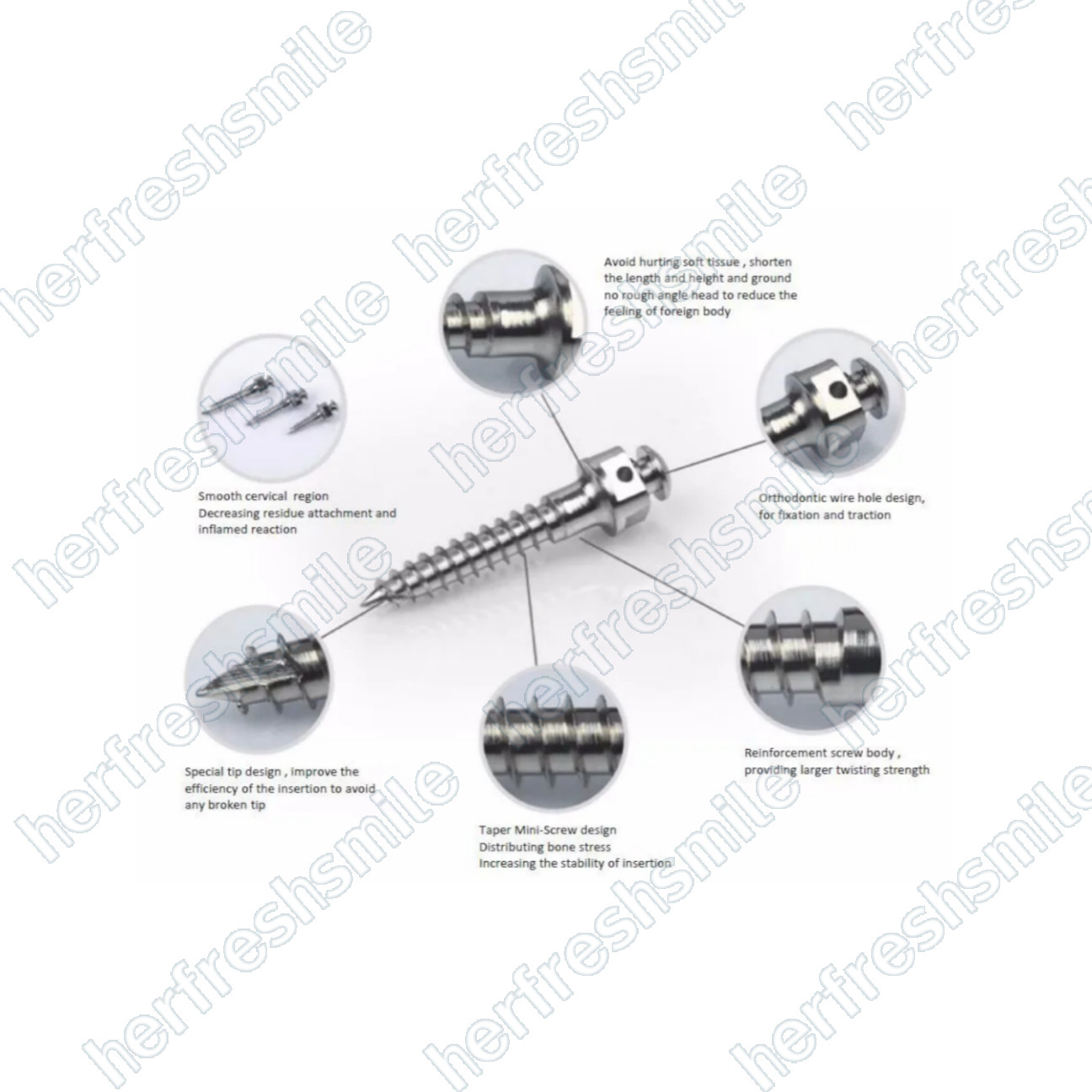 10Pcs Dental Mini Implant Micro Screws Titanium TC4 Screw TAS Anchorage 14 Sizes