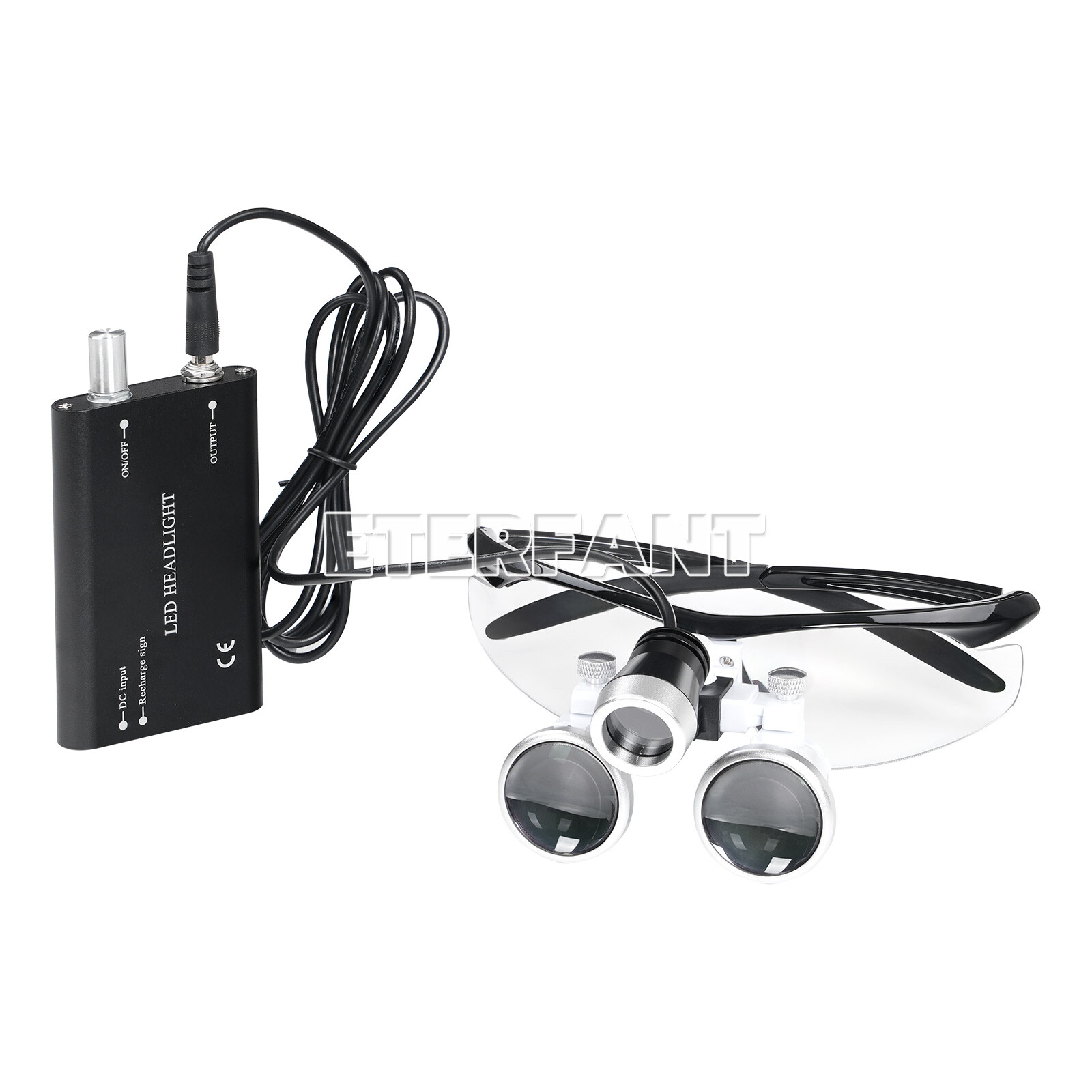 ETERFANT Dental 3.5x Magnifier Medical Binocular Loupes+3W LED Head Light Lamp