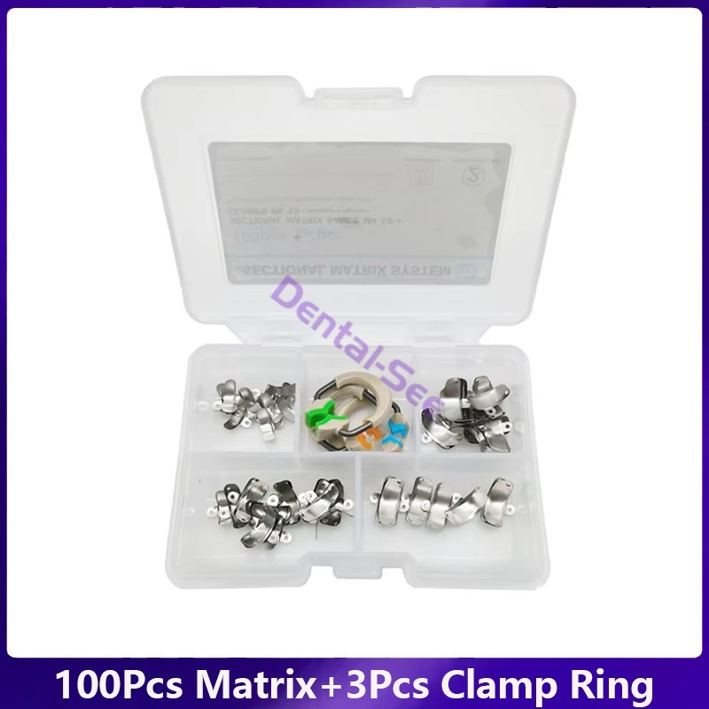 Dental Matrix Bands Ring Sectional Matrice Clamp Wedges Fit Palodent V3 System
