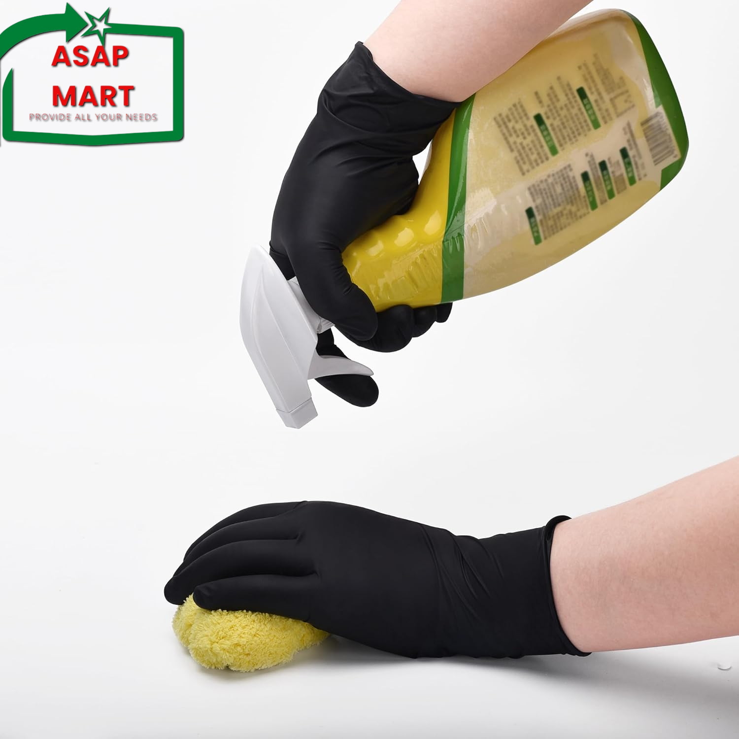 Schneider Black Nitrile Exam Gloves, 5 Mil Disposable Gloves Large 50 Pcs