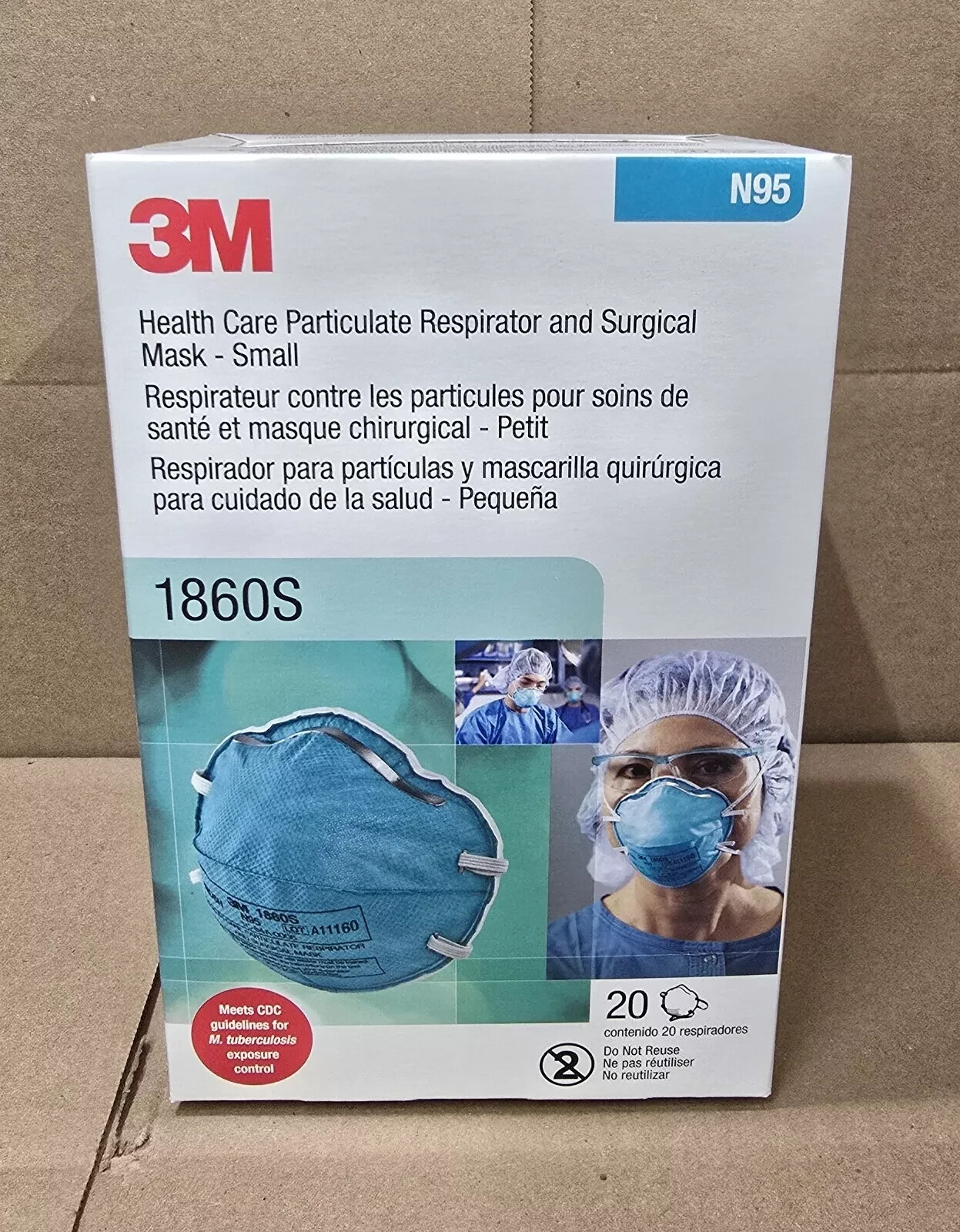 LOT OF **260** 3M 1860S N95 Small Particulate Respirator and Surgical Mask