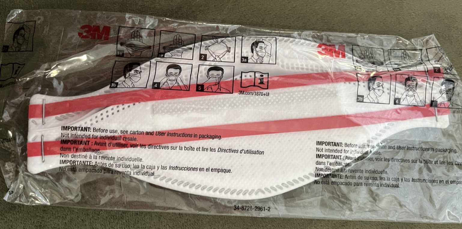3M Aura 1870+ N95 Respirator Mask Sealed Packaged Pack of 10
