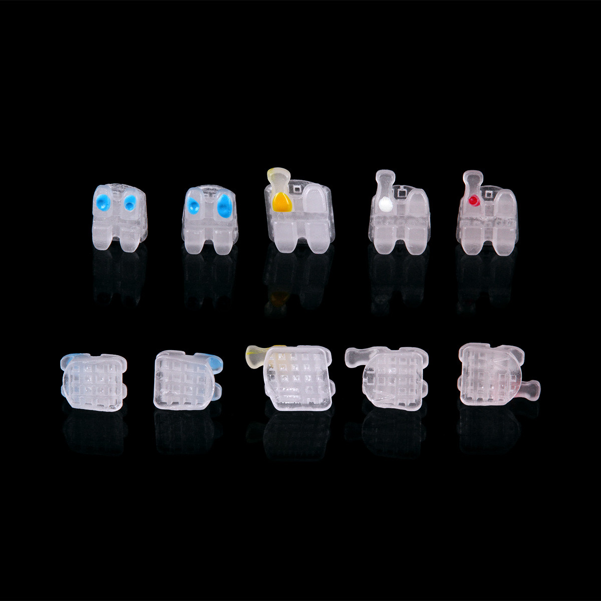 AZDENT Brackets cerámica de ortodoncia dental Roth/MBT 022/018 Ganchos 345 Marca