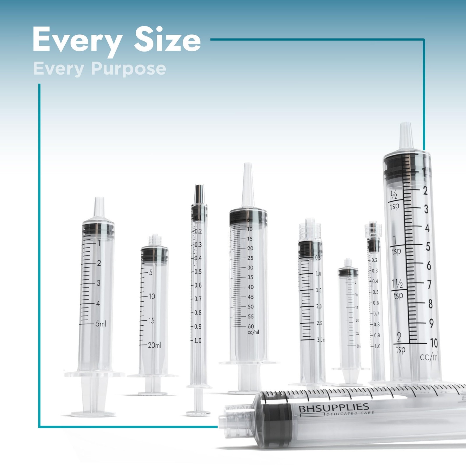 BH Supplies 1mL Luer Slip Tip Syringes (No 100 Count (Pack of 1), Clear