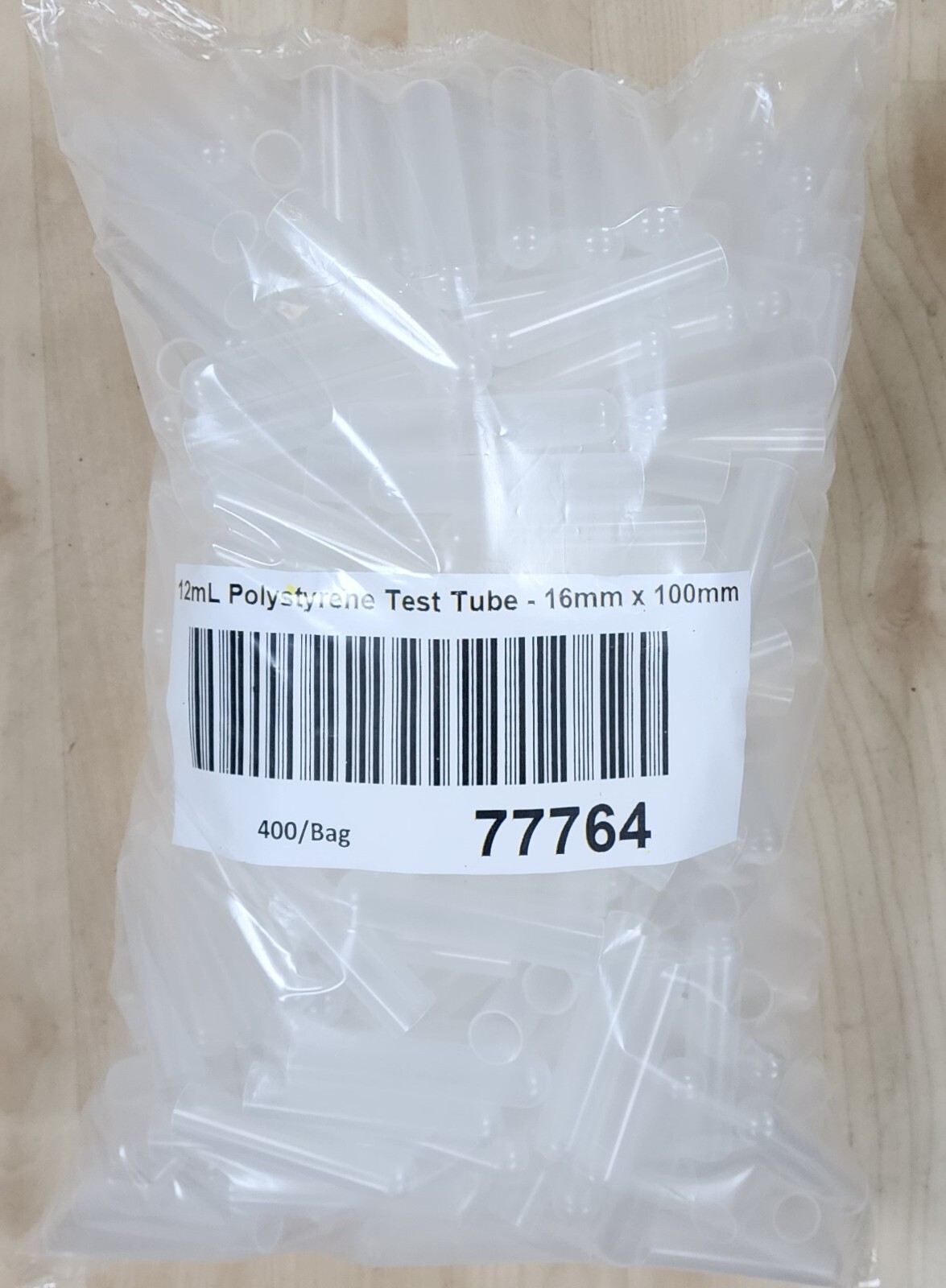 Globe Scientific 12mL Polystyrene Test Tube With Caps, 800 /Case