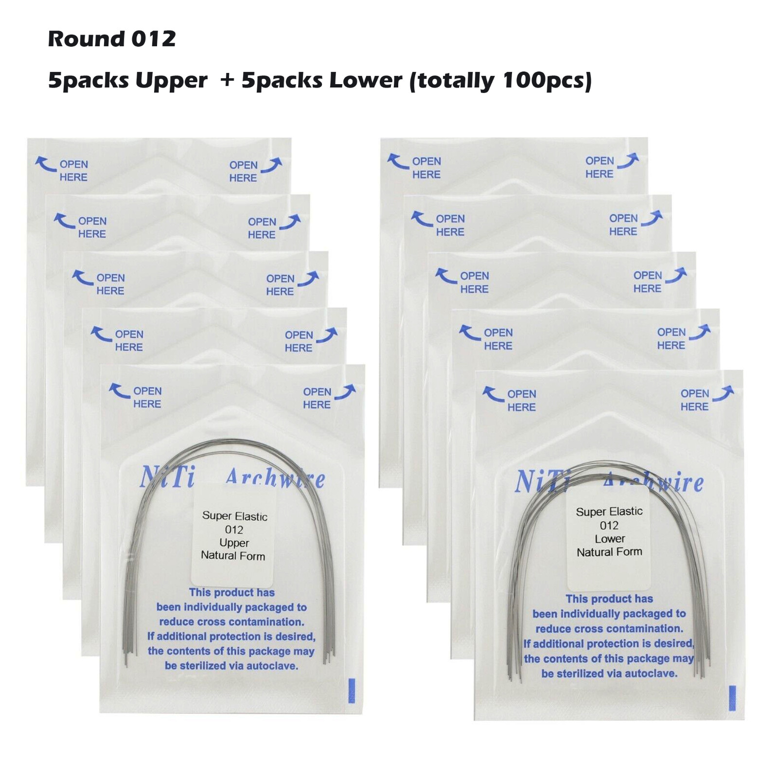 Dental Orthodontic Arch Wire Ligature Ties Niti Natural Brackets Rubber Bands
