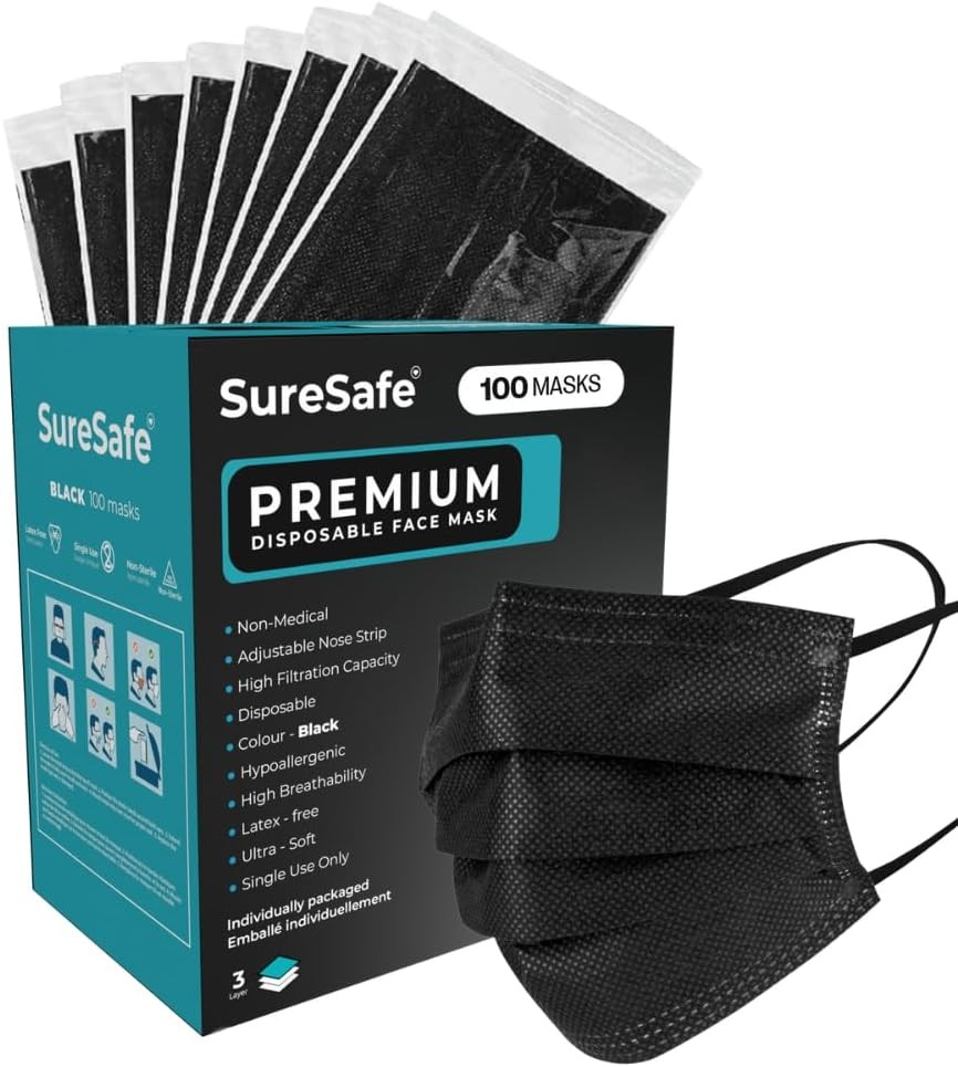 100/200/400/2000 Premium Disposable Face Masks – 3-Ply Breathable