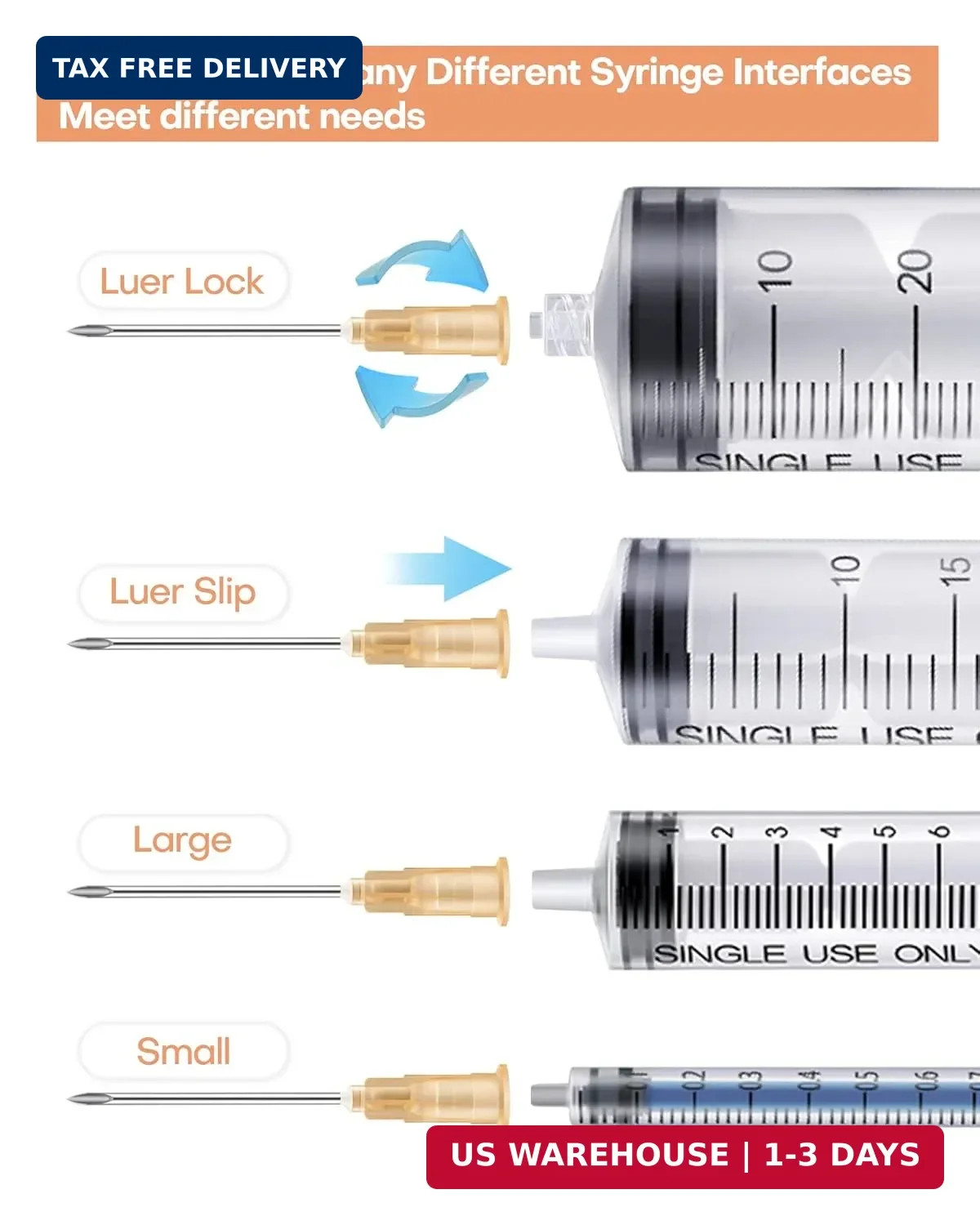 25Ga 1 Inch Disposable Needle 100 Pack Dispensing Lab Individually 25G FAST SHIP