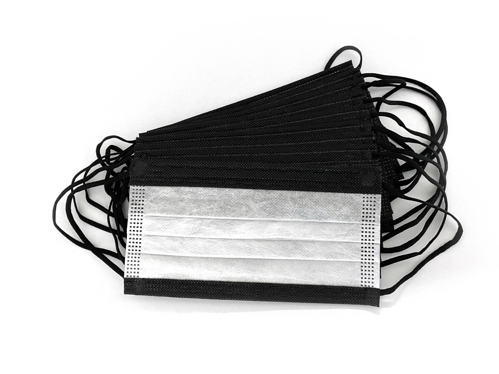 Safety [10-50 PCs] Black Disposable Face Mask 3-Ply Non Medical Surgical Adult