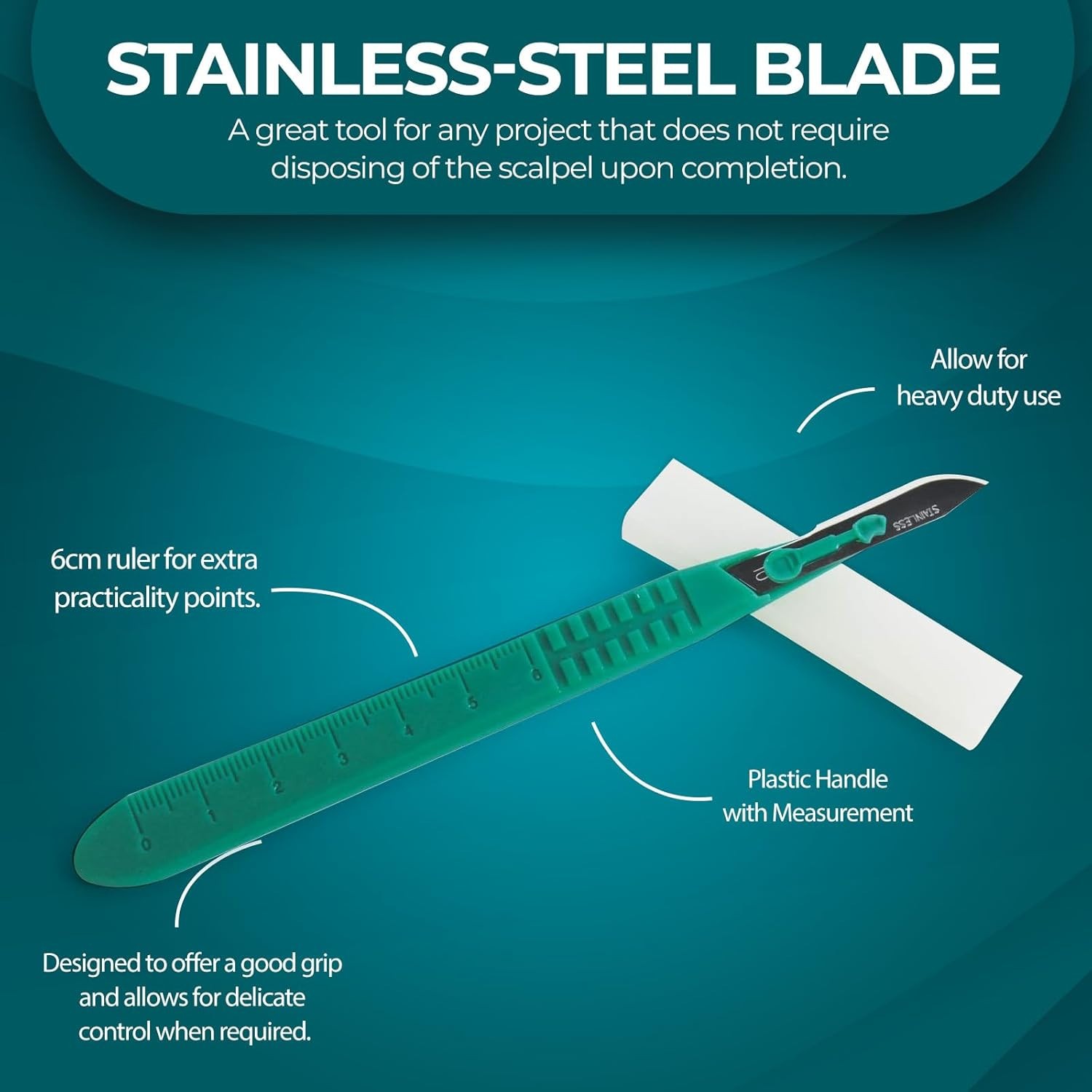 Disposable Scalpel Blades, Sharp, Tempered Stainless-Steel Blades, All Sizes, US