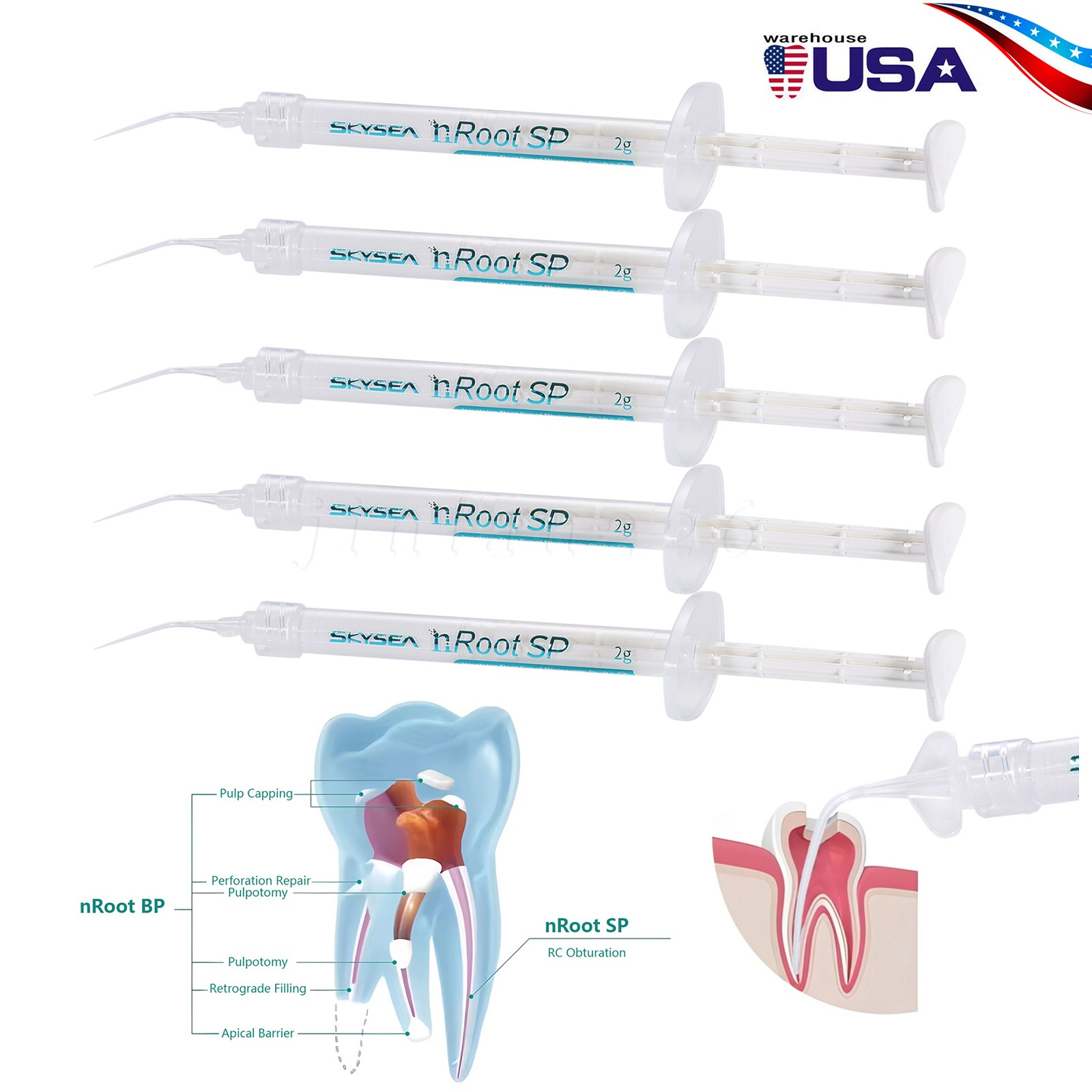 1g SP Dental Injectable Root Canal Bioceramic Sealer Endodontic Sealing Filling