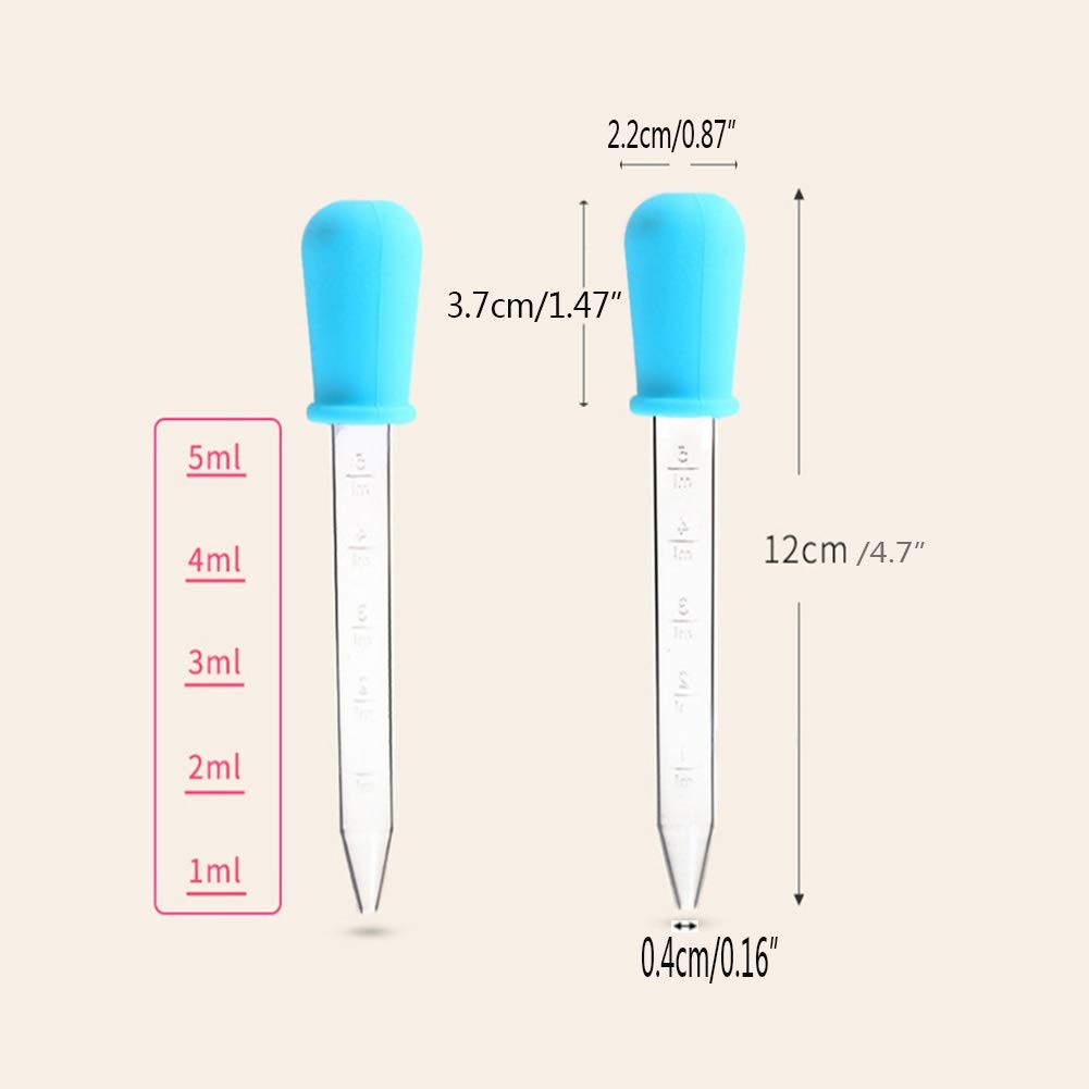 Shuiniba 5ml Liquid Droppers Medicine Silicone and Plastic Multiple Colors