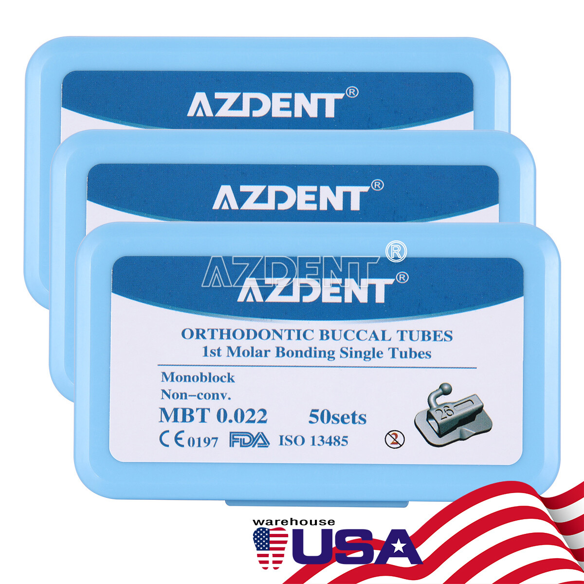 AZDENT Dental Temporary Tooth Crown Front Teeth Veneers 22# 23# 24# Mixed
