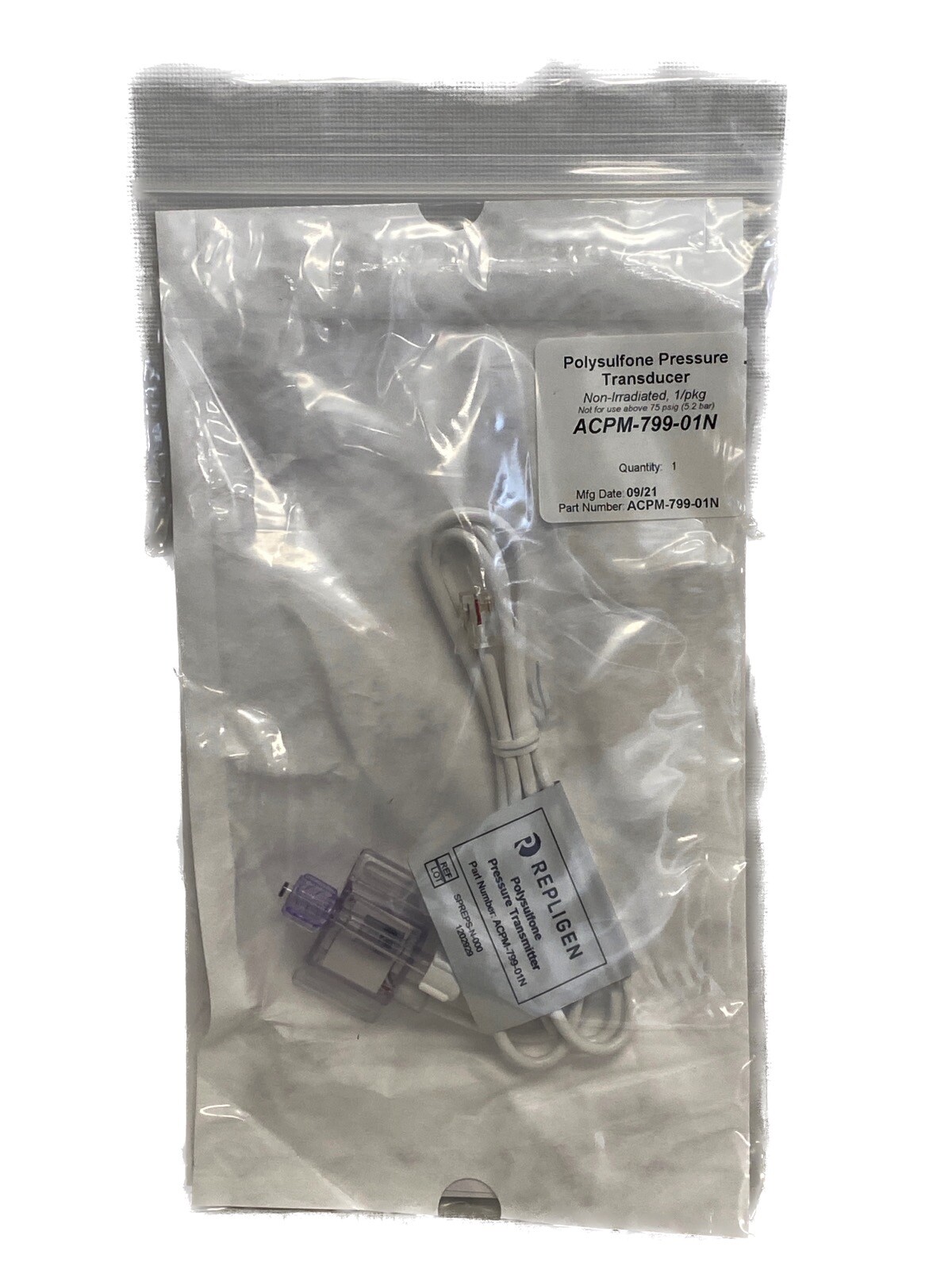 REPLIGEN Disposable PS Pressure Transducer Luer Non-Sterile ACPM-799-01N