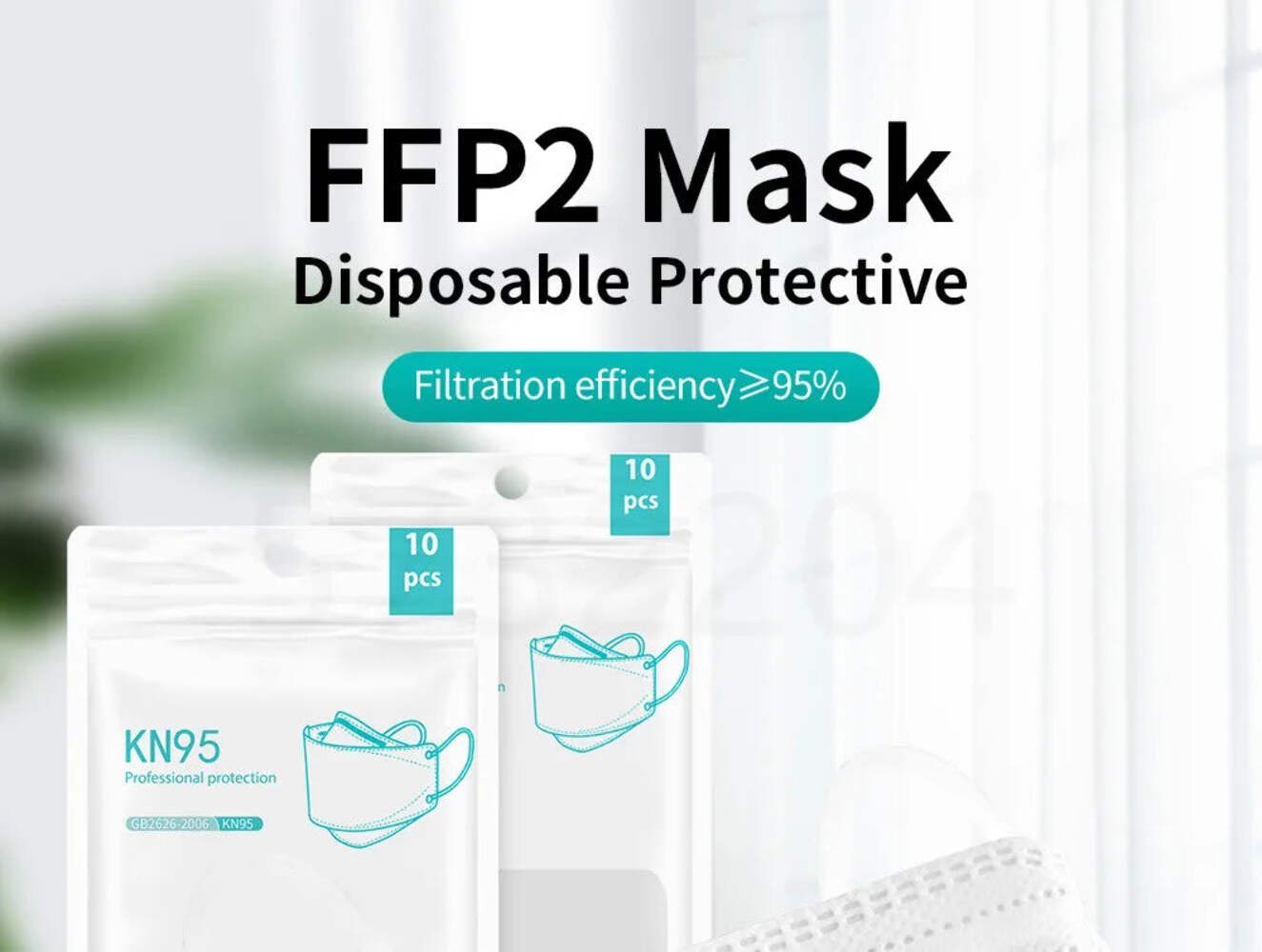 10–100 PCS KN95 Fish-Style Face Masks 4-Layer Anti-Dust Breathable Adult Protect