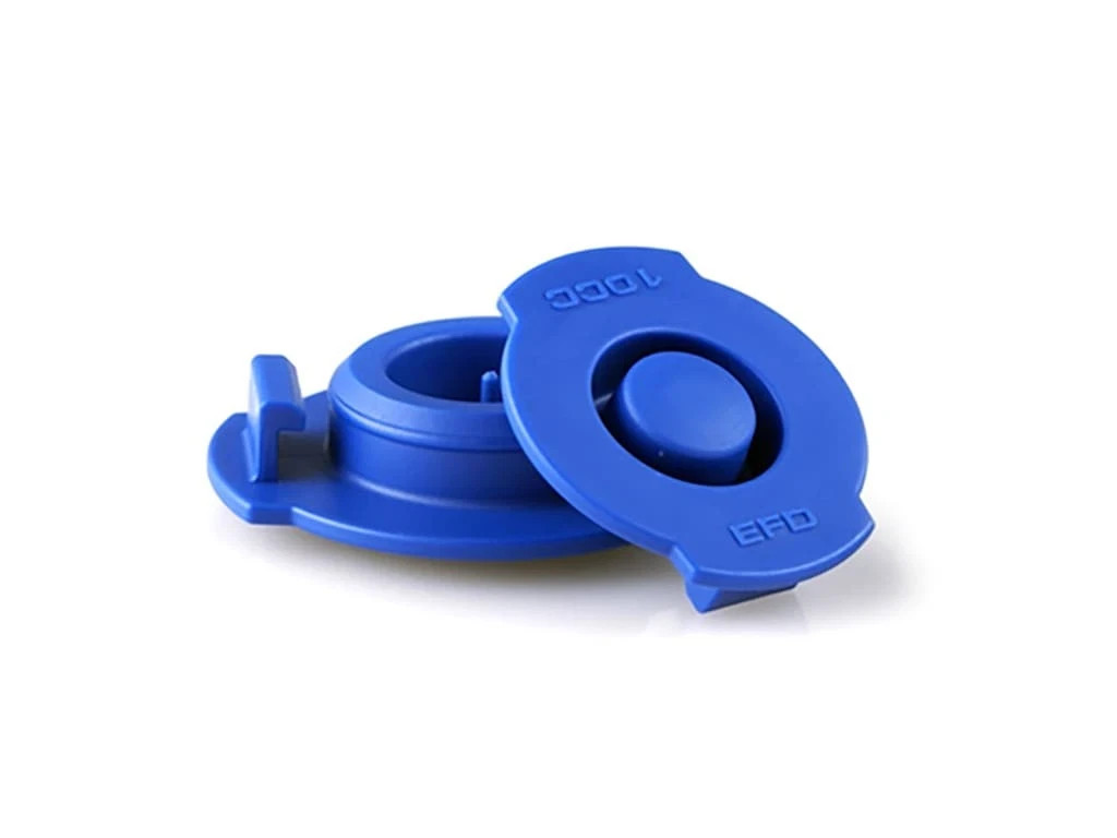 Nordson EFD 7366104 Syringe Barrel End Caps, 10cc, Blue, 100/Pkg, Optimum Series