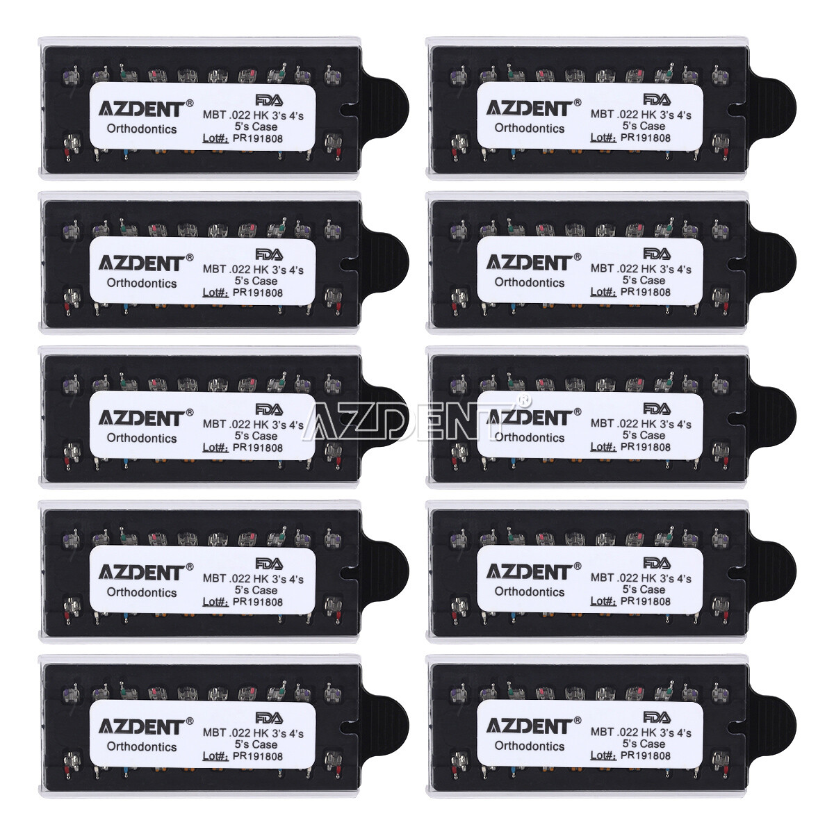AZDENT Dental Orthodontic Monoblock MIM Bracket Braces Mini Roth/ MBT 018/ 022