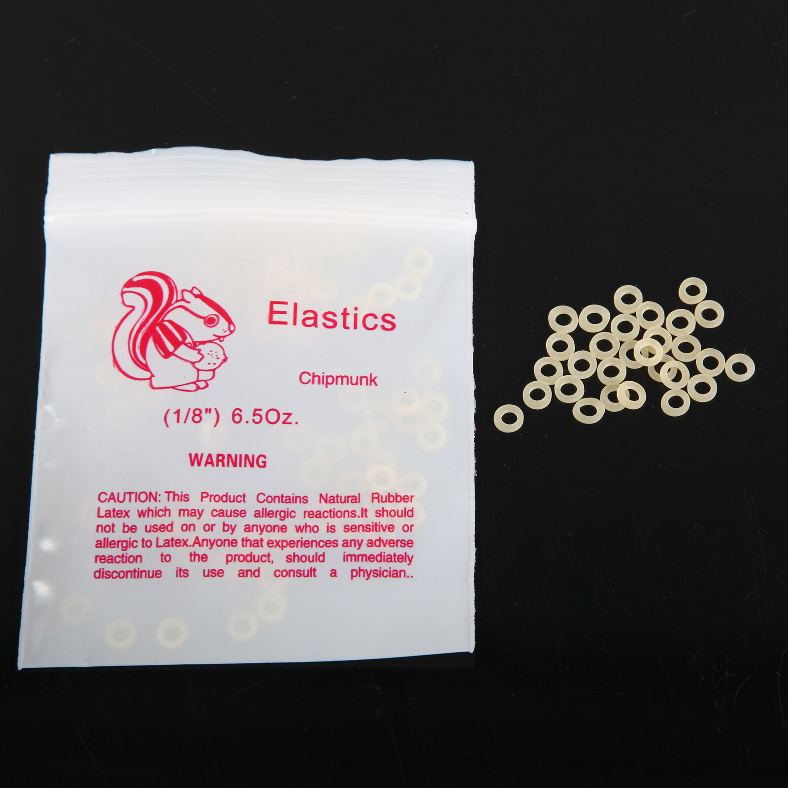 Sale Elastics Latex Braces Orthodontic Rubber Bands 6.5 oz 1/8″ Chipmunk