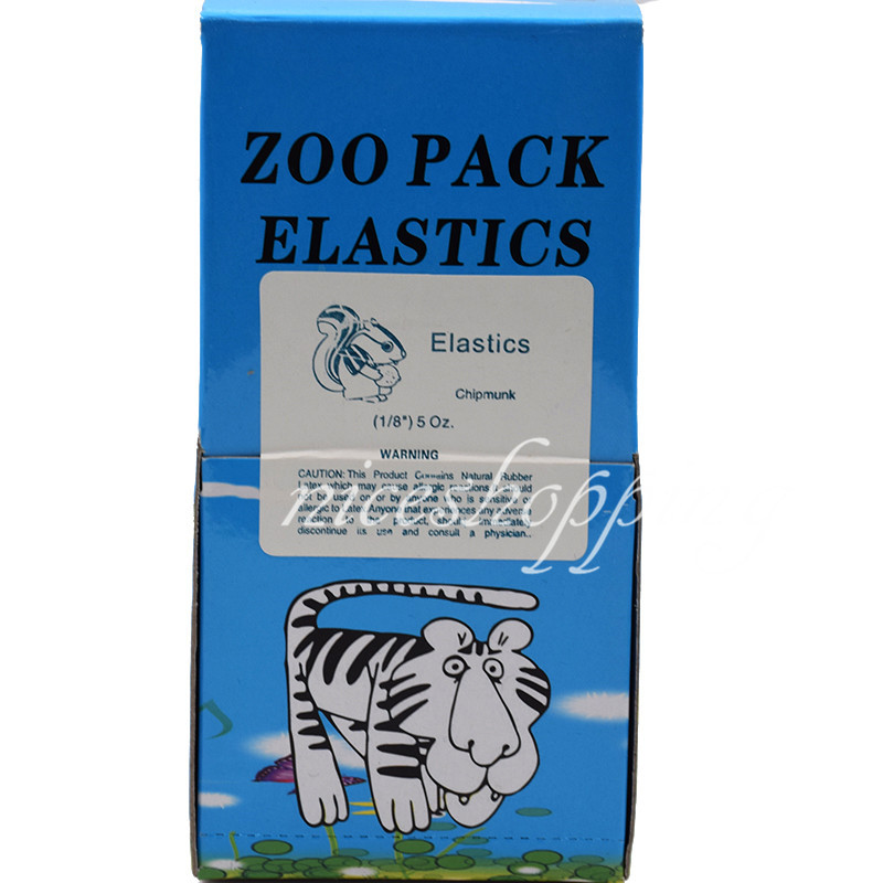 50 Packs ZOO PACK Orthodontic Elastics Rubber Bands 1/8″ Force Chipmunk 5.0 oz