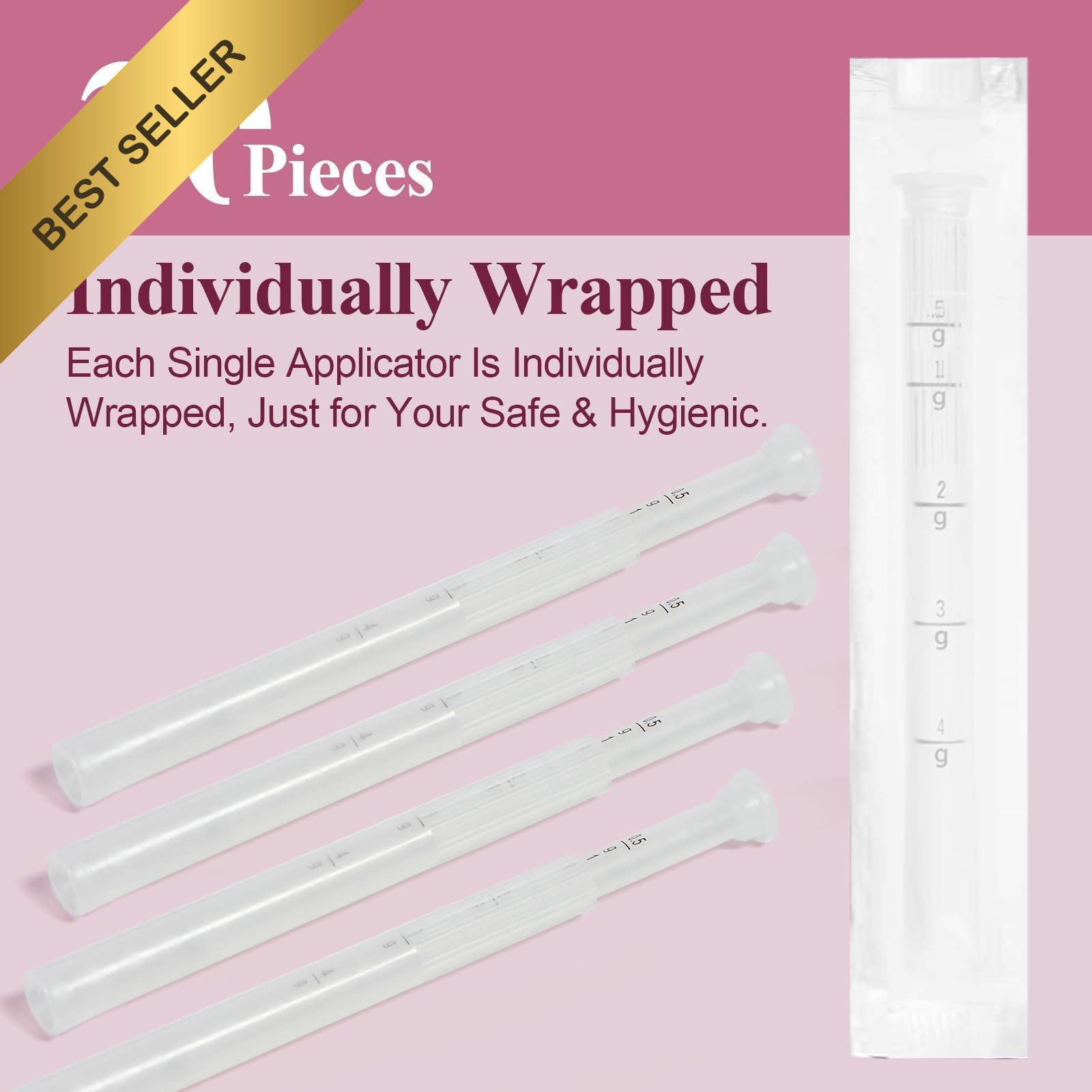 Dizzily 20 Pack Vaginal Cream Applicators Disposable OTC Gel Suppository Tool