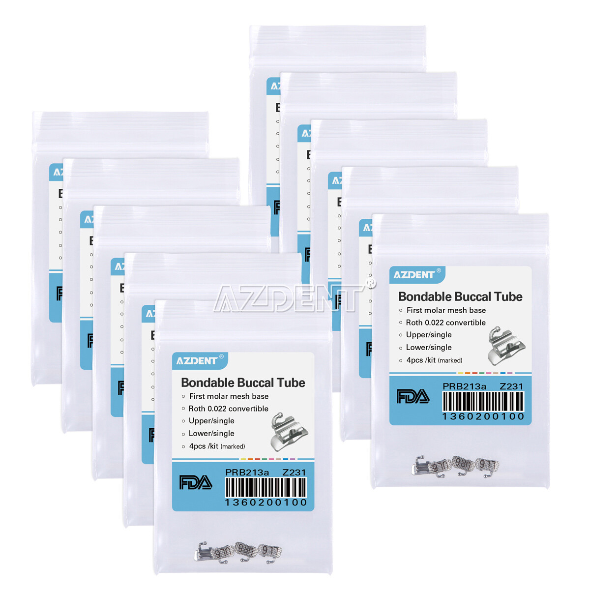 10x Dental Orthodontic Buccal Tube Bondable 1st 2nd Molar Roth MBT 022 018