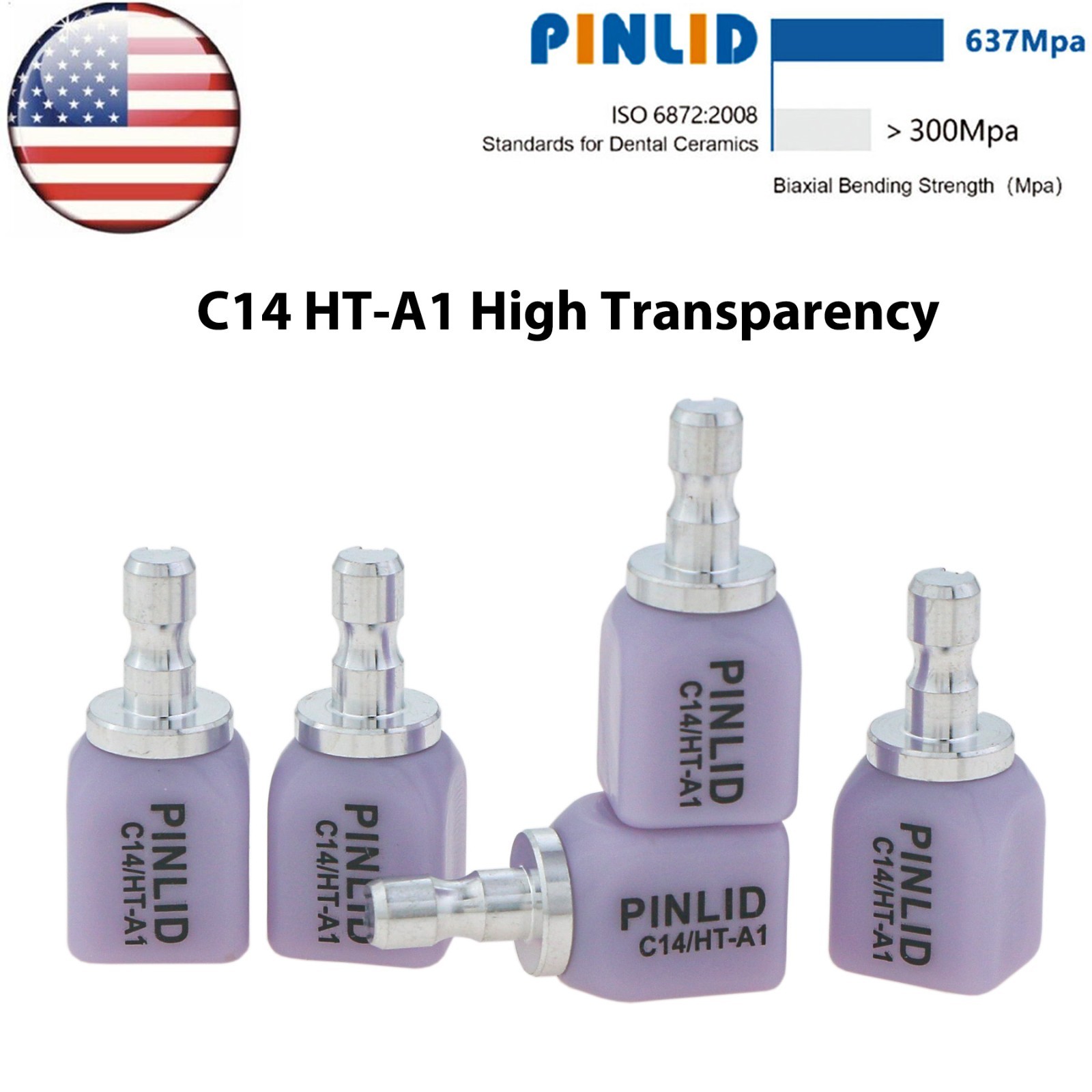 US C14 HT High Transparency Glass Ceramic Block Lithium Disilicate CAD/CAM Cerec
